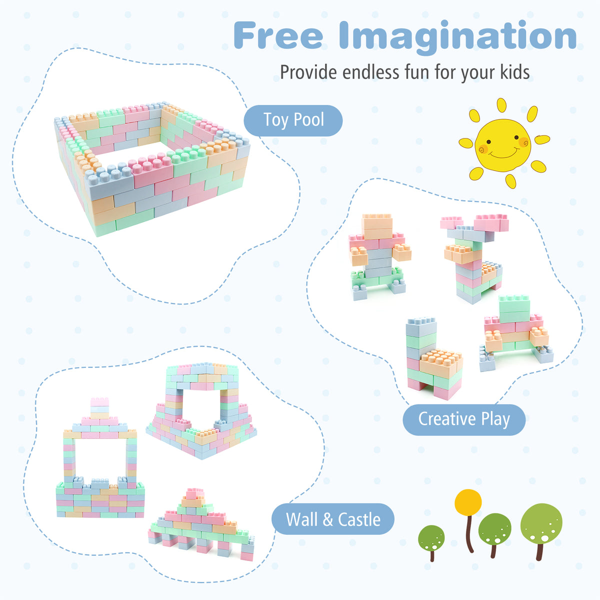 64 pcs Building Blocks for Toddlers Educational Toy