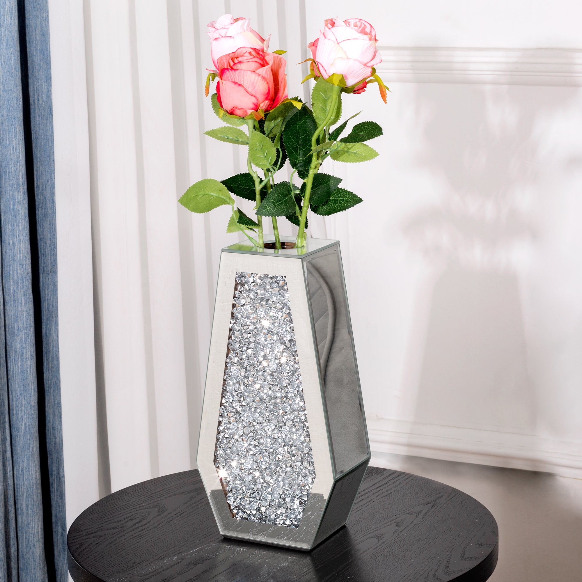 12" Silver Floor Vase-1