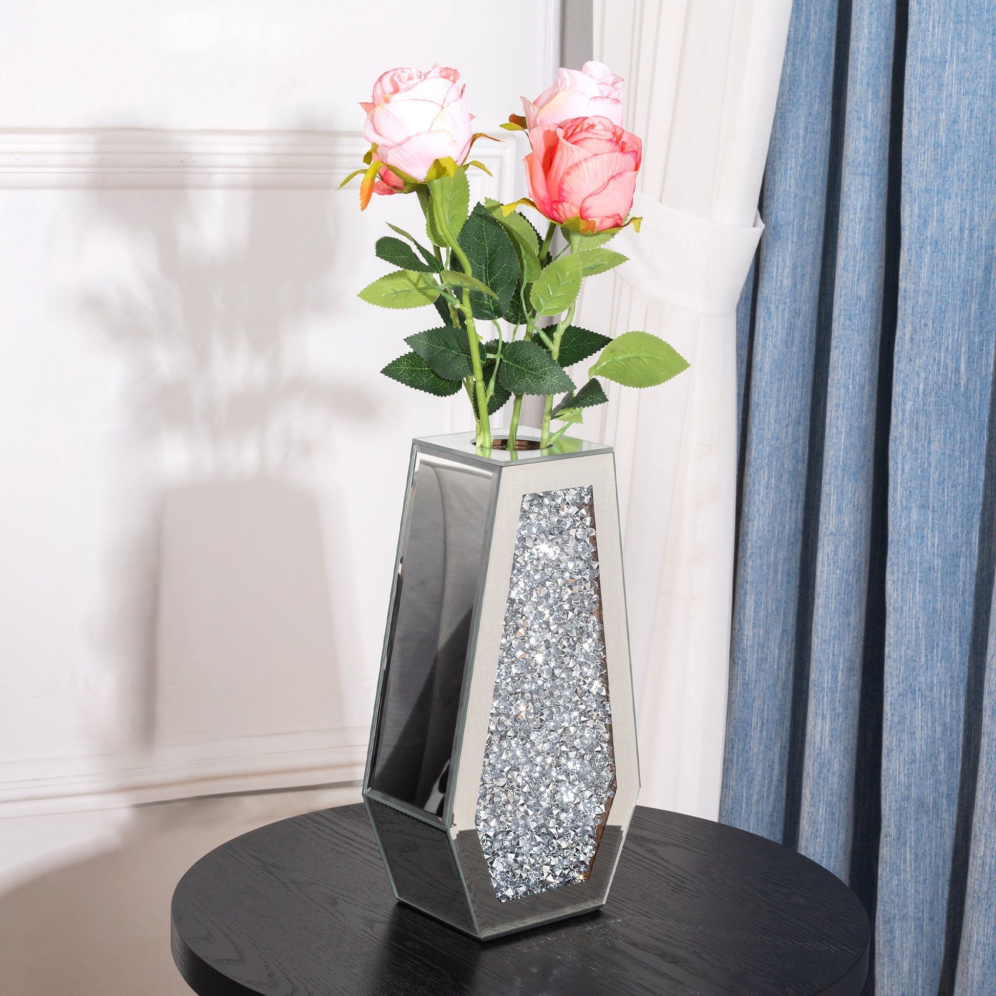 12" Silver Floor Vase-2