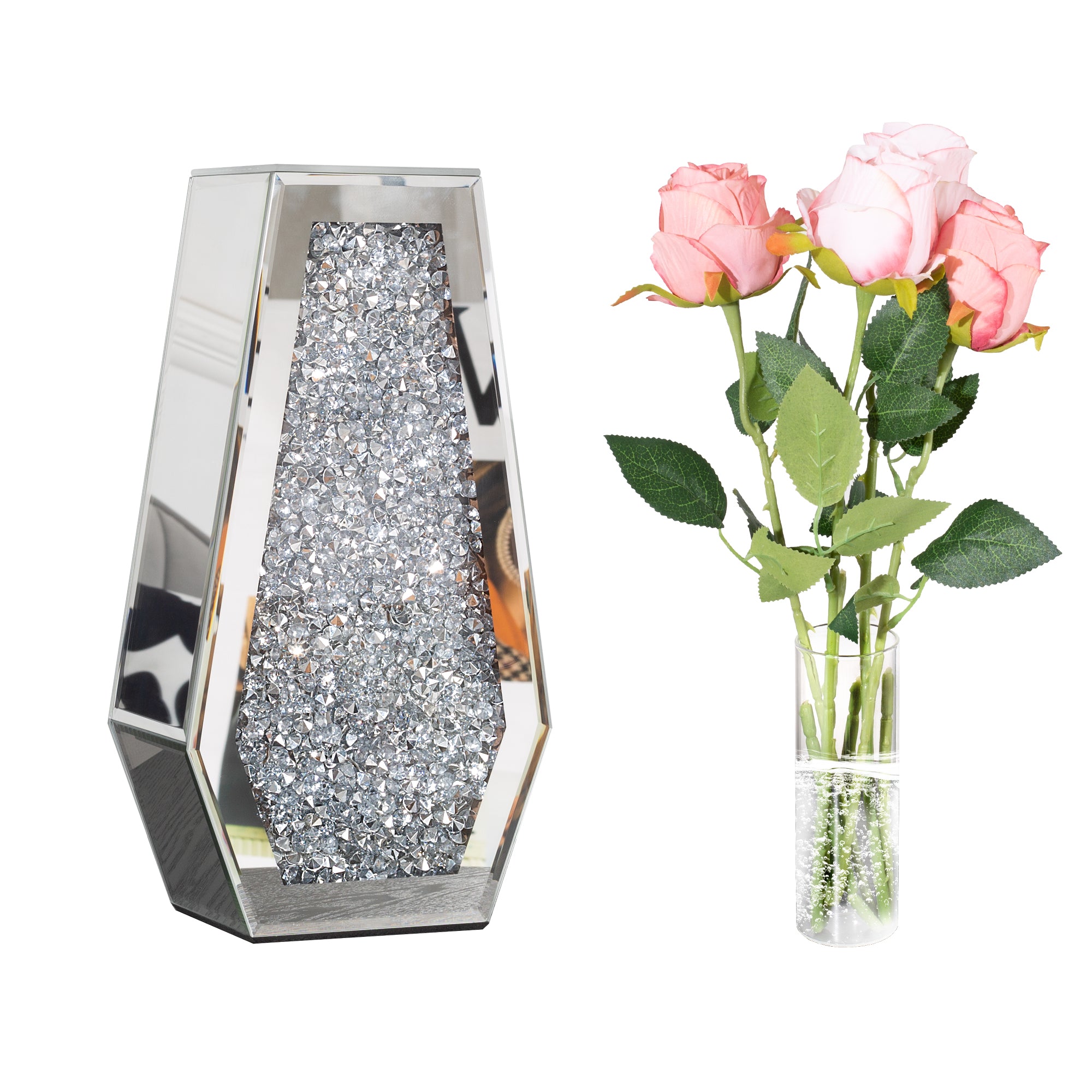 12" Silver Floor Vase-5