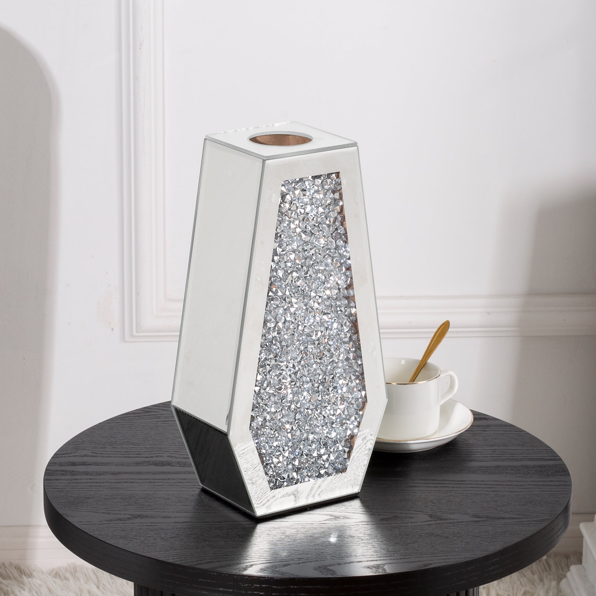 12" Silver Floor Vase-6