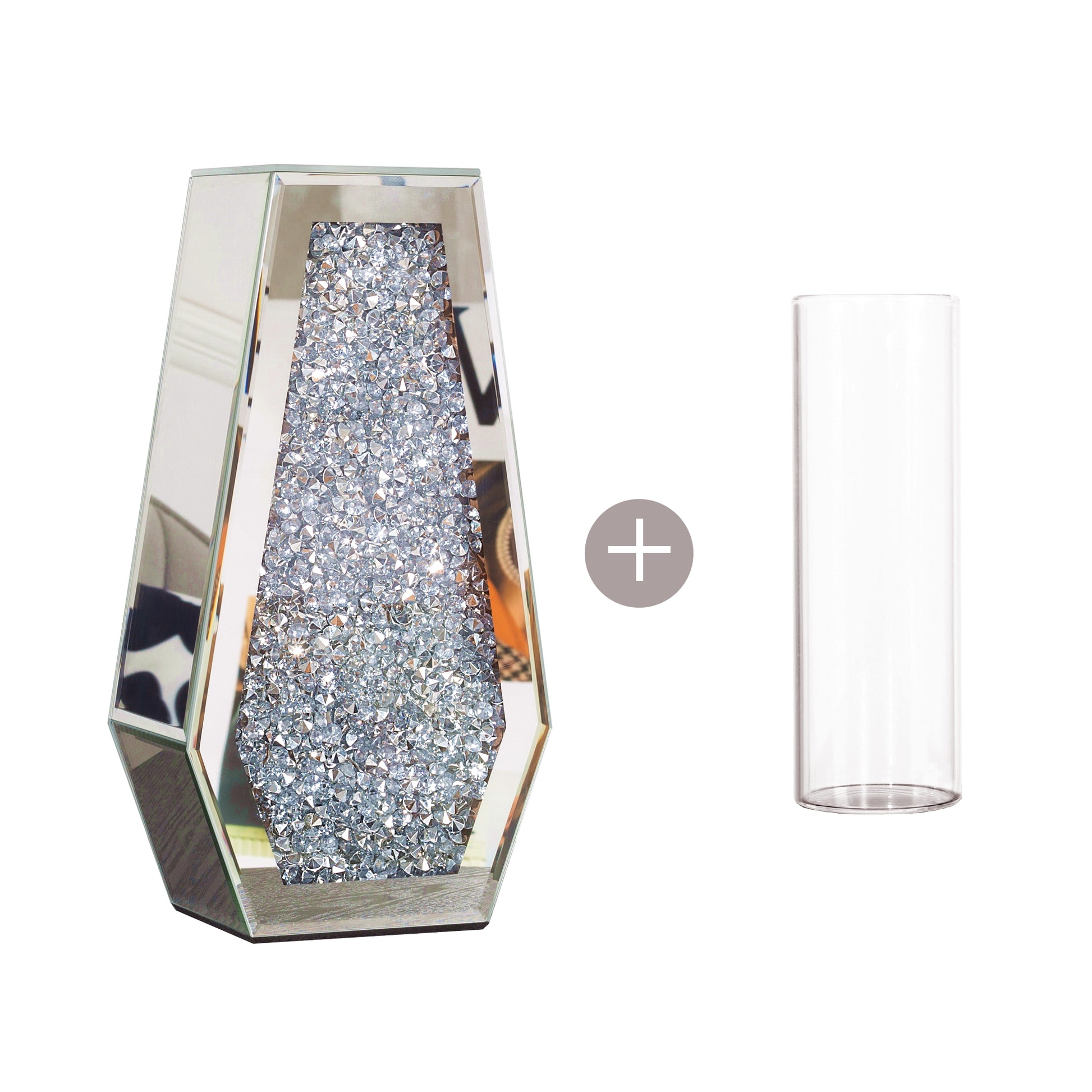 12" Silver Floor Vase-7