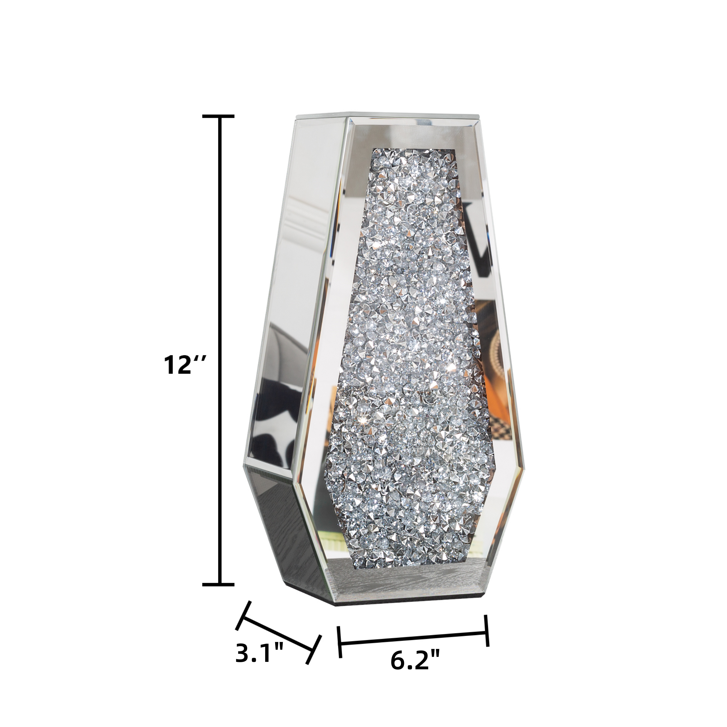12" Silver Floor Vase-0