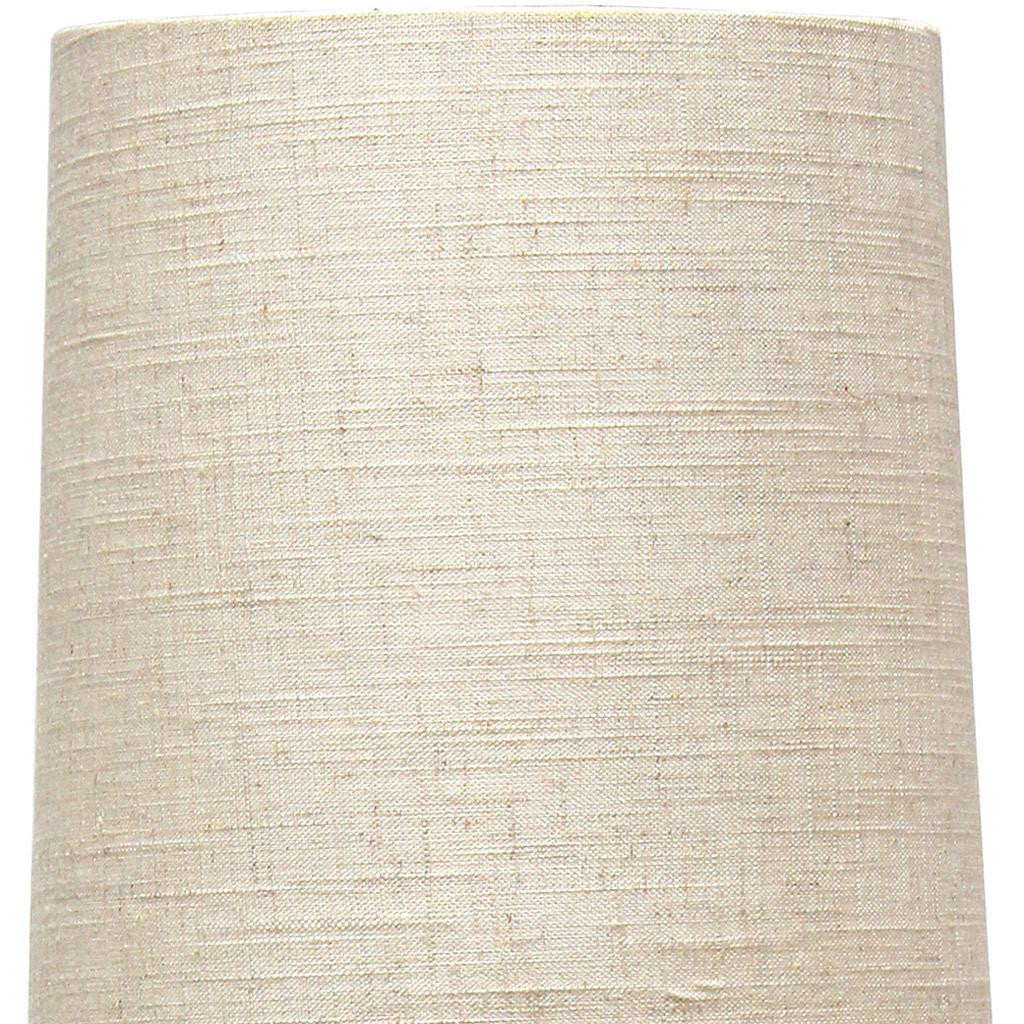 18" Gray And Gold Concrete Table Lamp With Khaki Drum Shade-Table Lamps-DECOROLALA