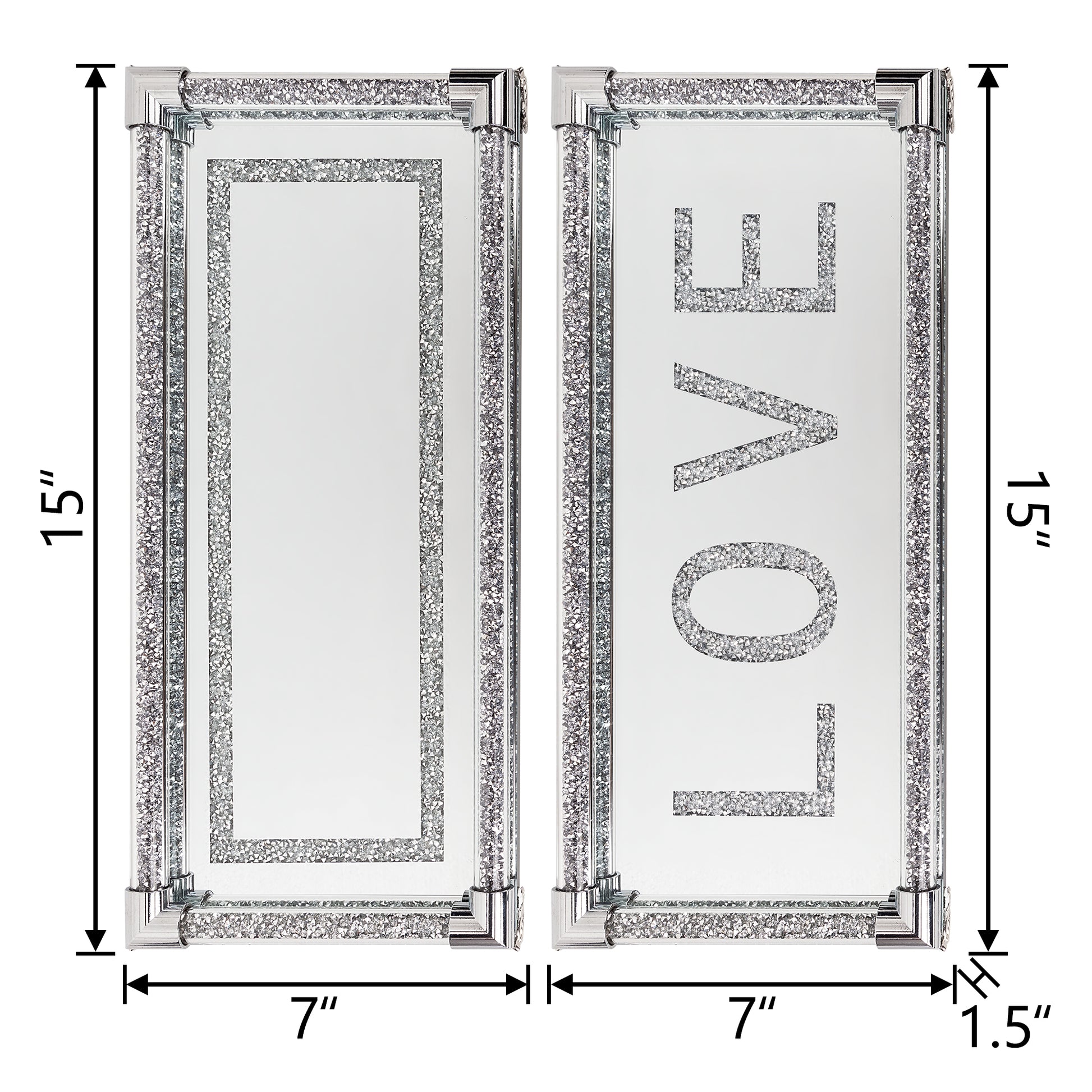 13" Silver Glass Vanity Tray-4