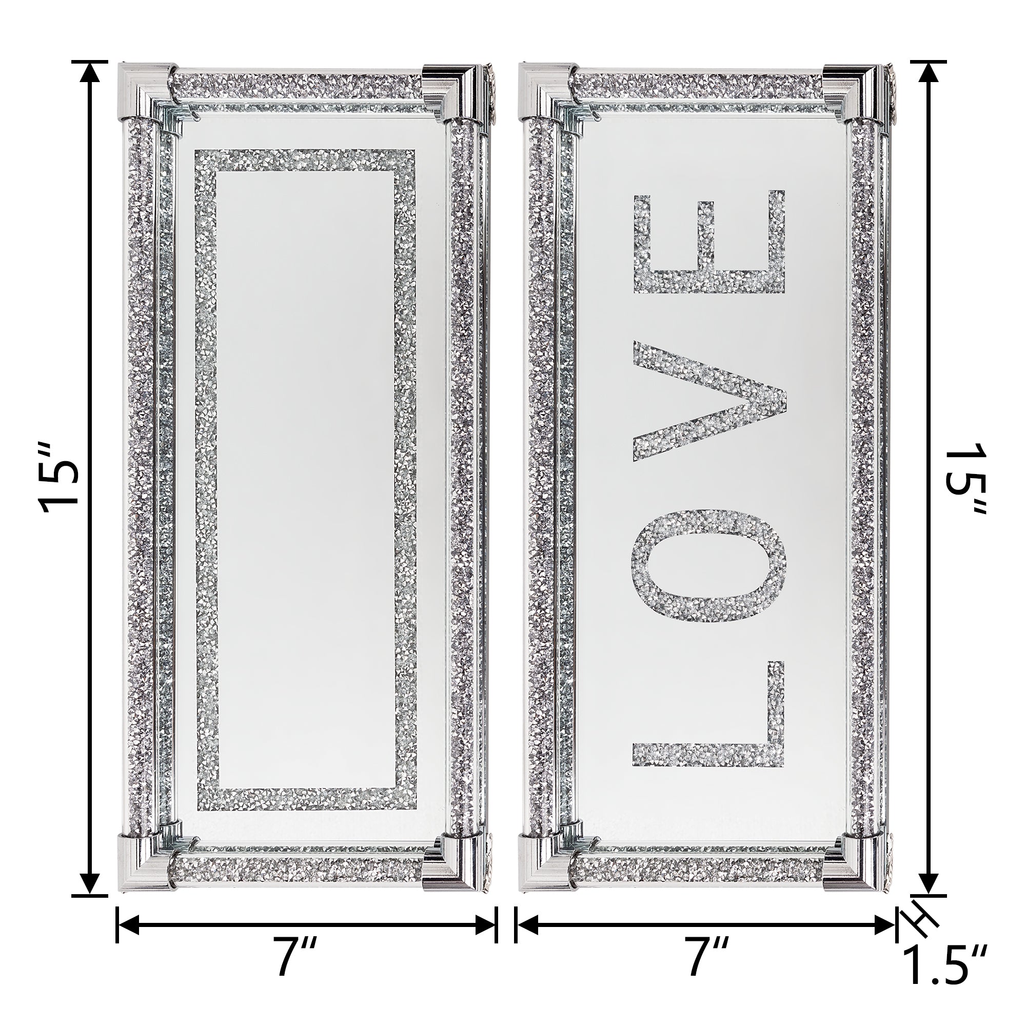 13" Silver Glass Vanity Tray-4
