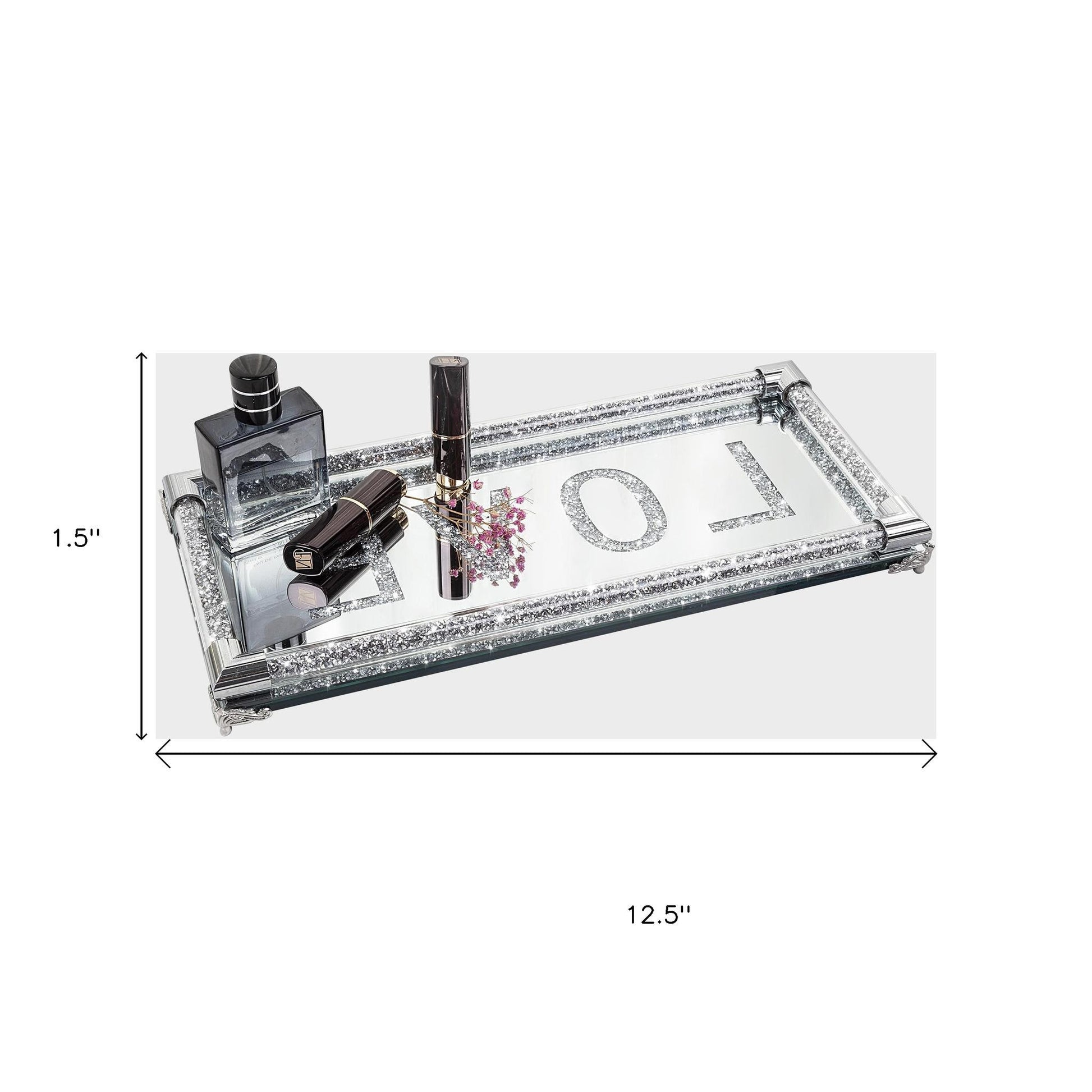 13" Silver Glass Vanity Tray-3