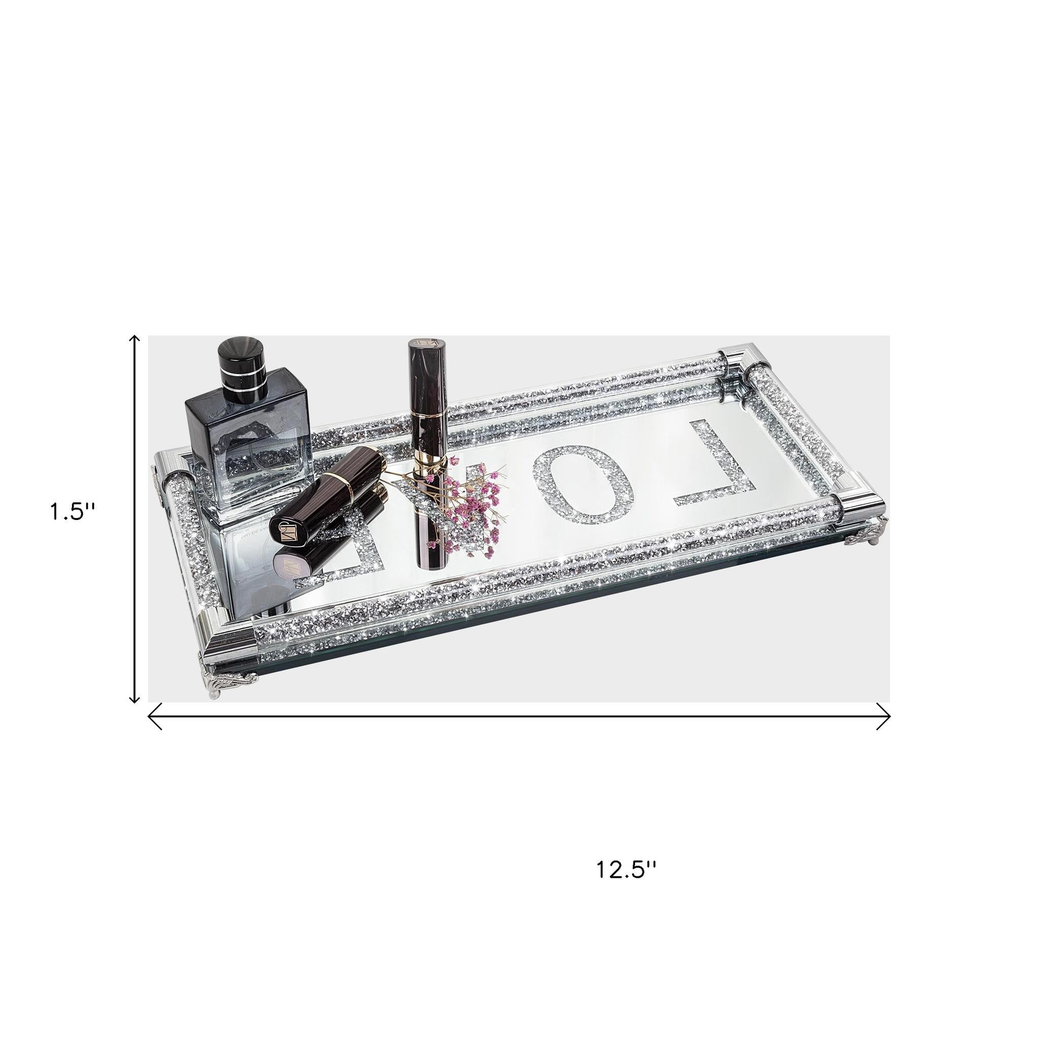13" Silver Glass Vanity Tray-3