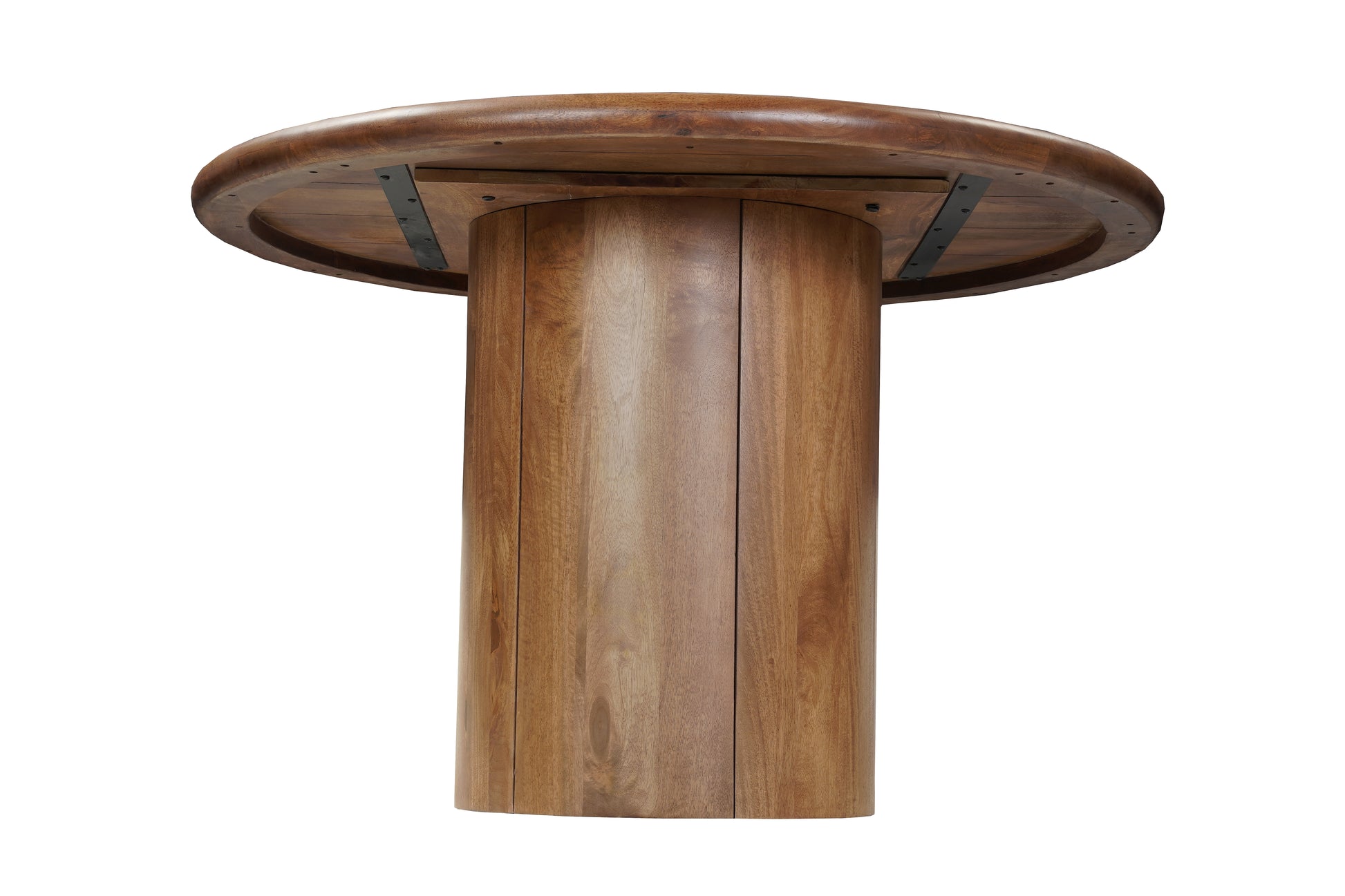 Five Piece Brown Round Solid Wood Dining Set with Four Chairs-Dining Sets-DECOROLALA