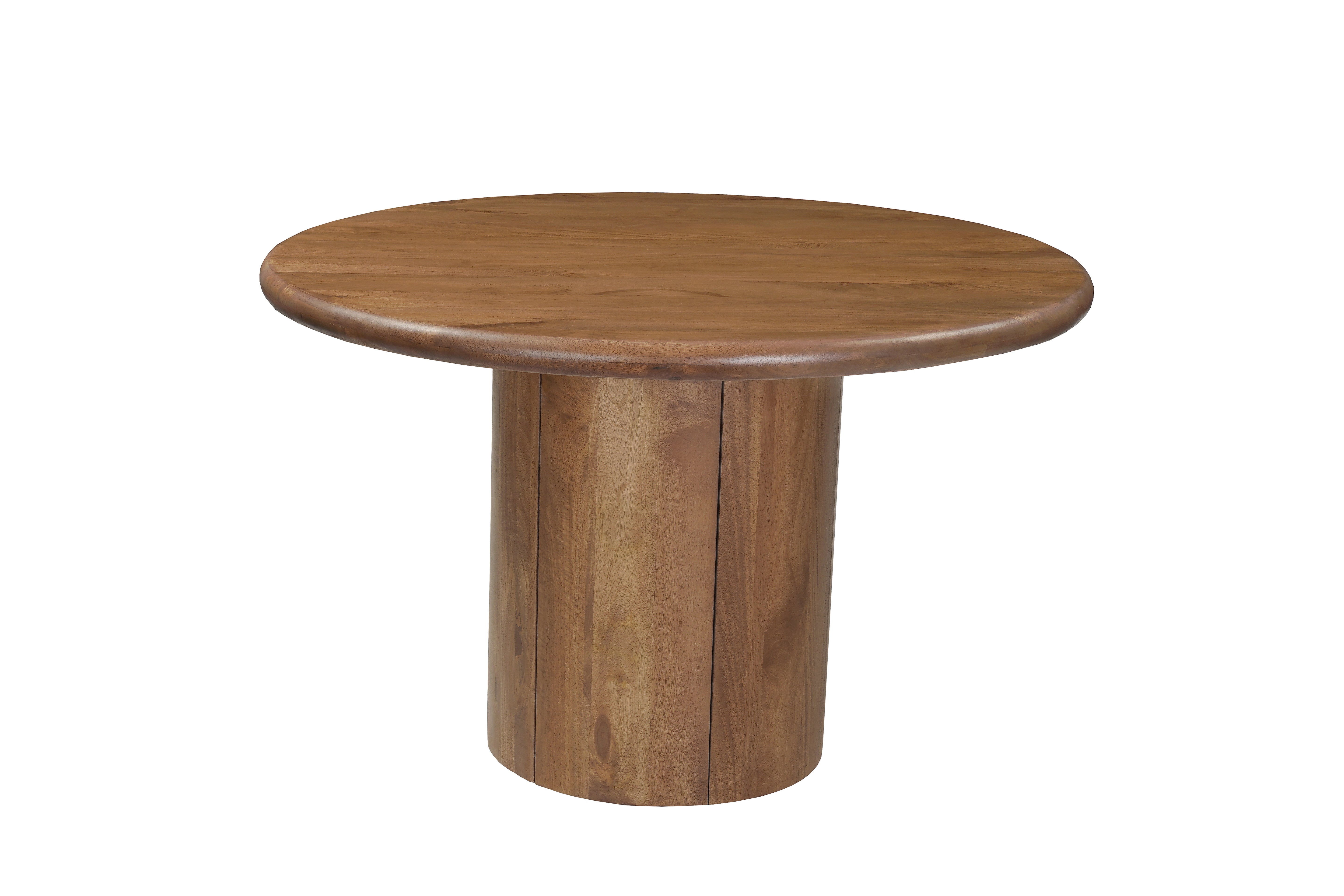 Five Piece Brown Round Solid Wood Dining Set with Four Chairs-Dining Sets-DECOROLALA