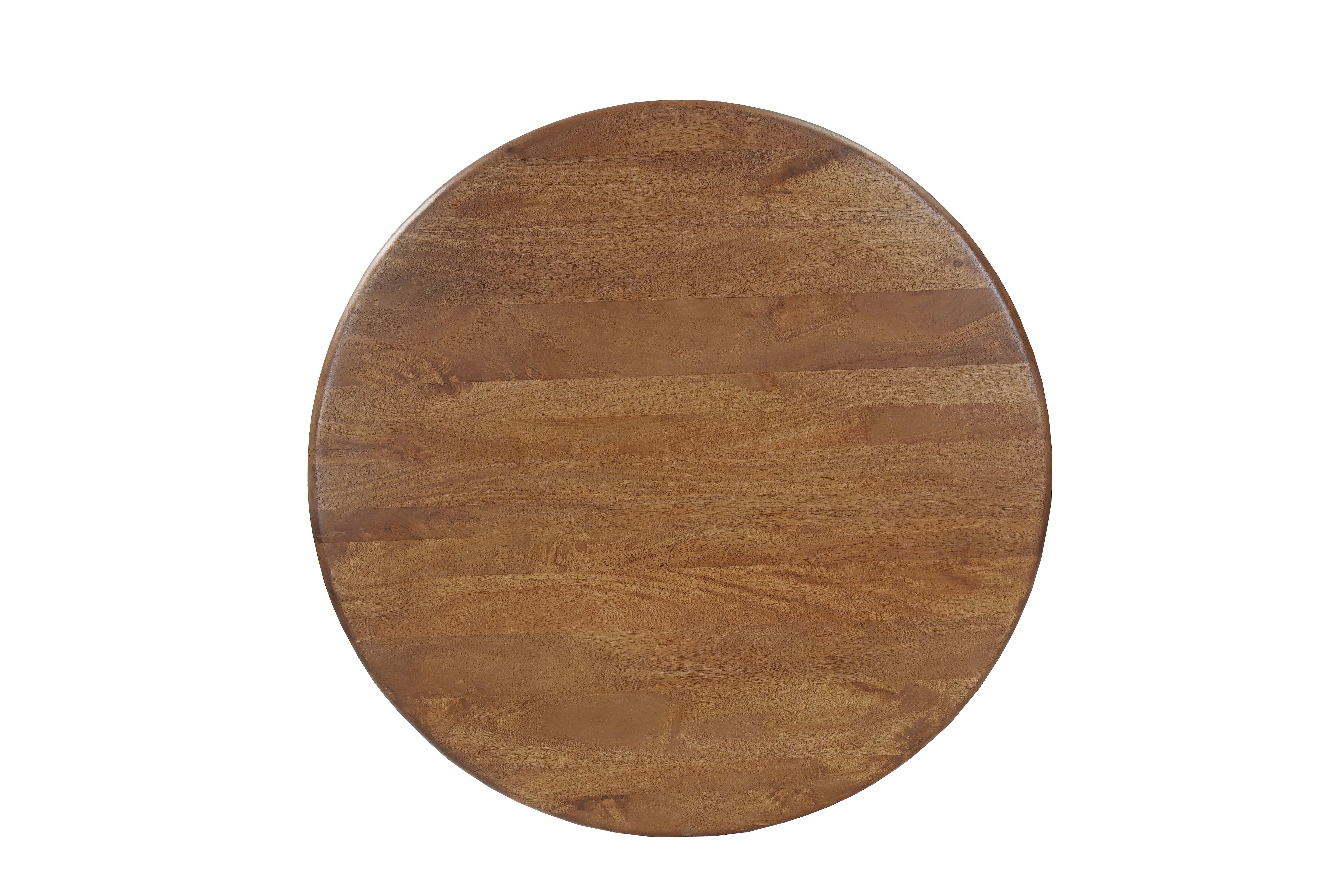 Five Piece Brown Round Solid Wood Dining Set with Four Chairs-Dining Sets-DECOROLALA