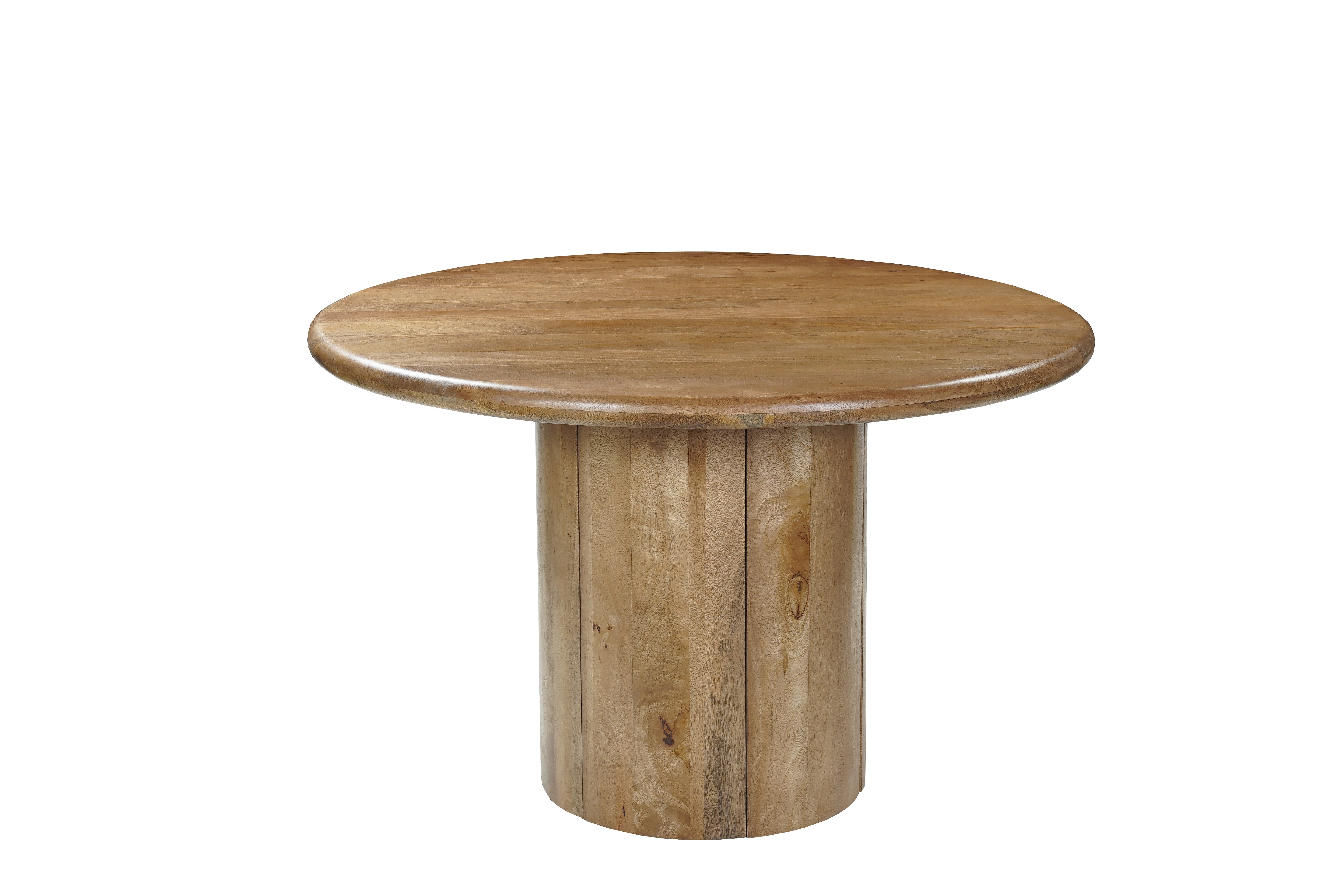 Five Piece Brown Round Solid Wood Dining Set with Four Chairs-Dining Sets-DECOROLALA