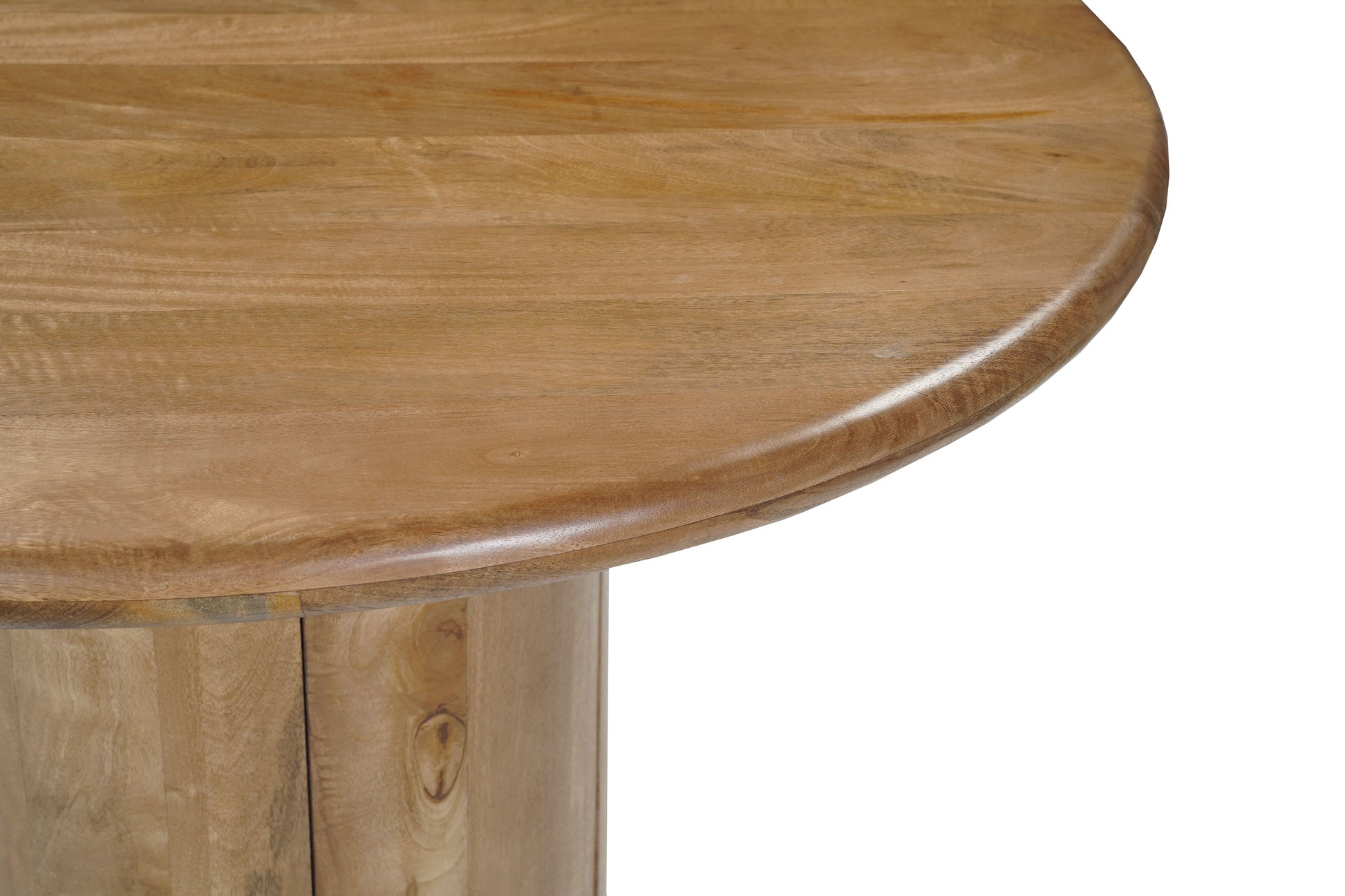 Five Piece Brown Round Solid Wood Dining Set with Four Chairs-Dining Sets-DECOROLALA