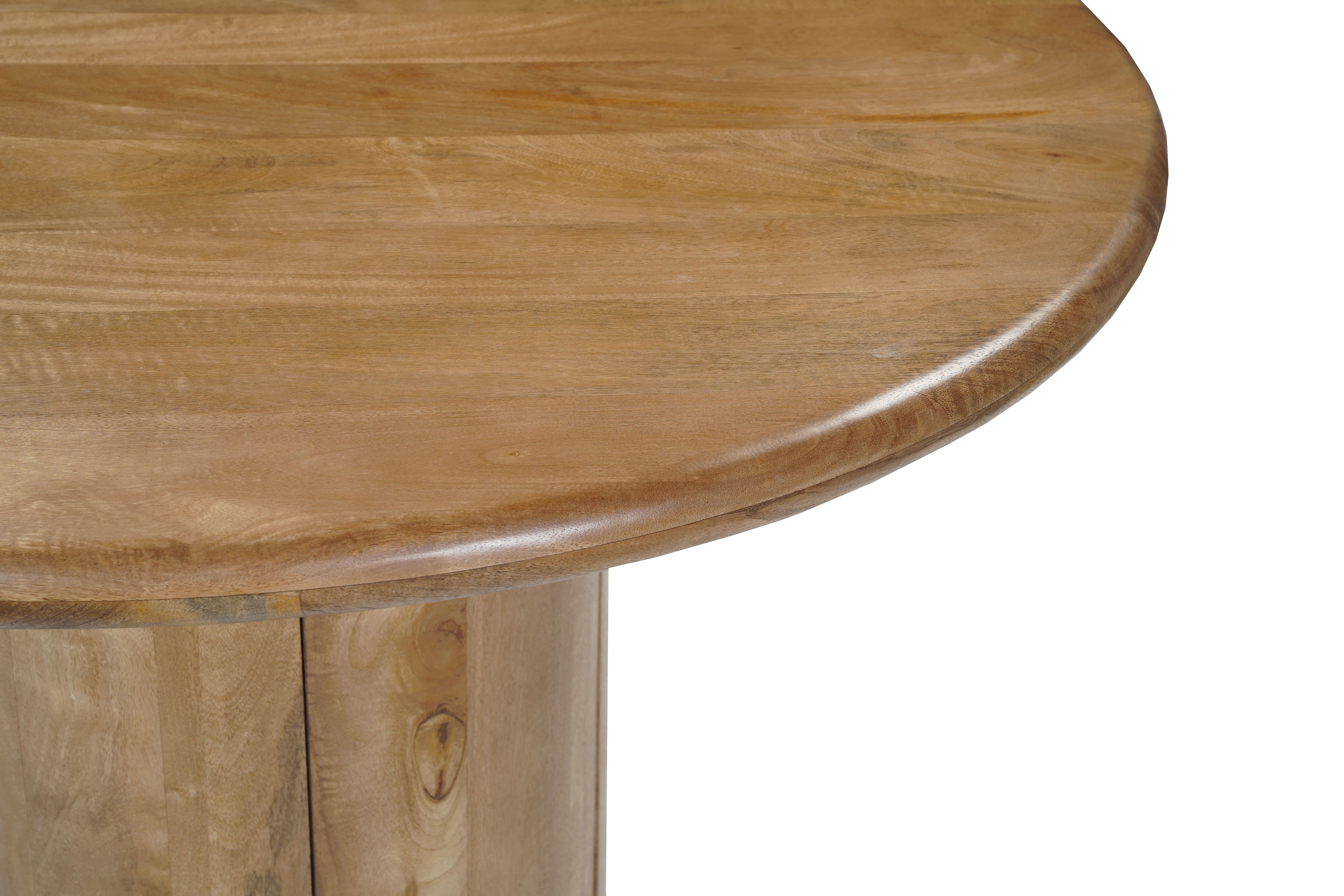 Five Piece Brown Round Solid Wood Dining Set with Four Chairs-Dining Sets-DECOROLALA