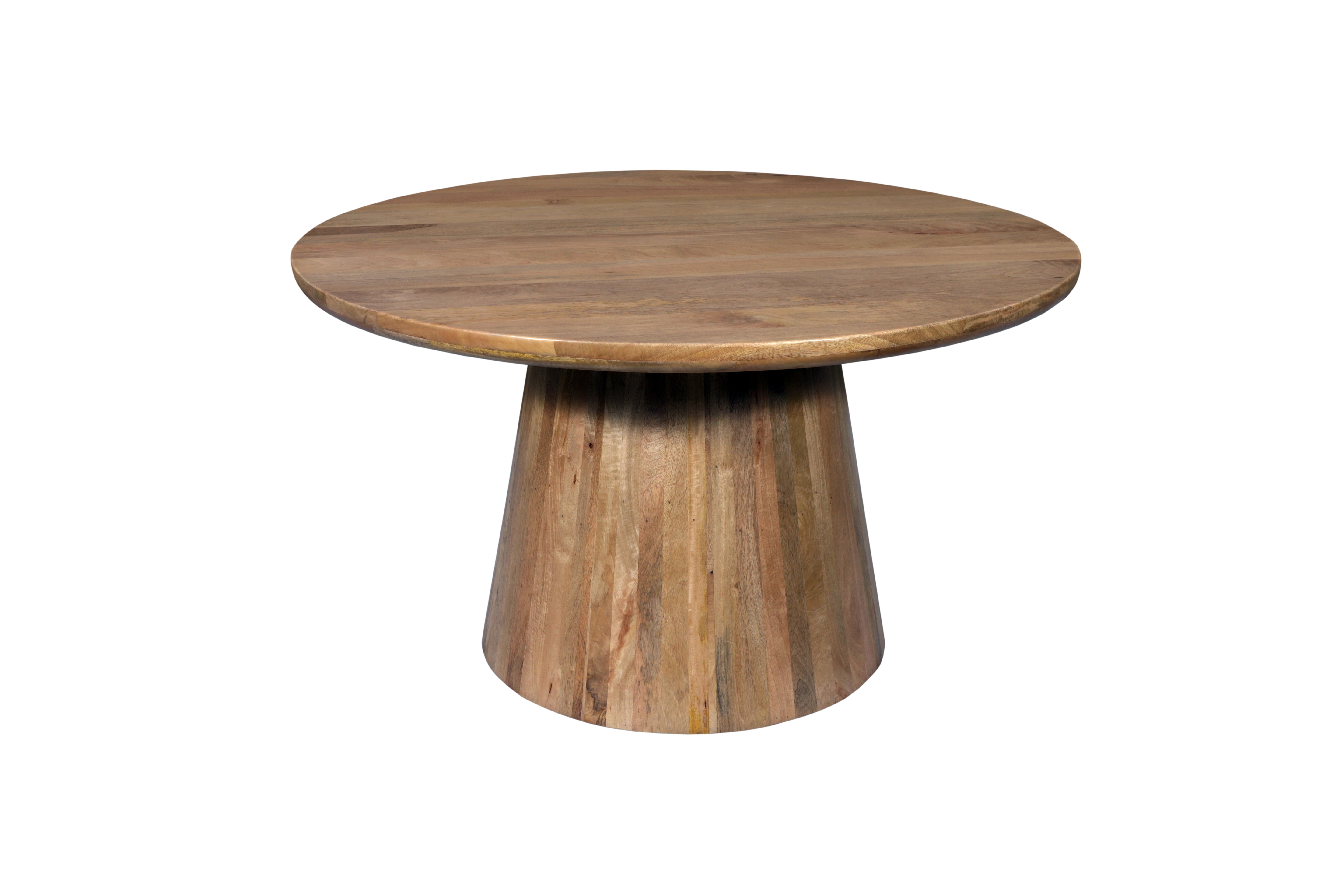 Five Piece Brown Round Solid Wood Dining Set with Four Chairs-Dining Sets-DECOROLALA