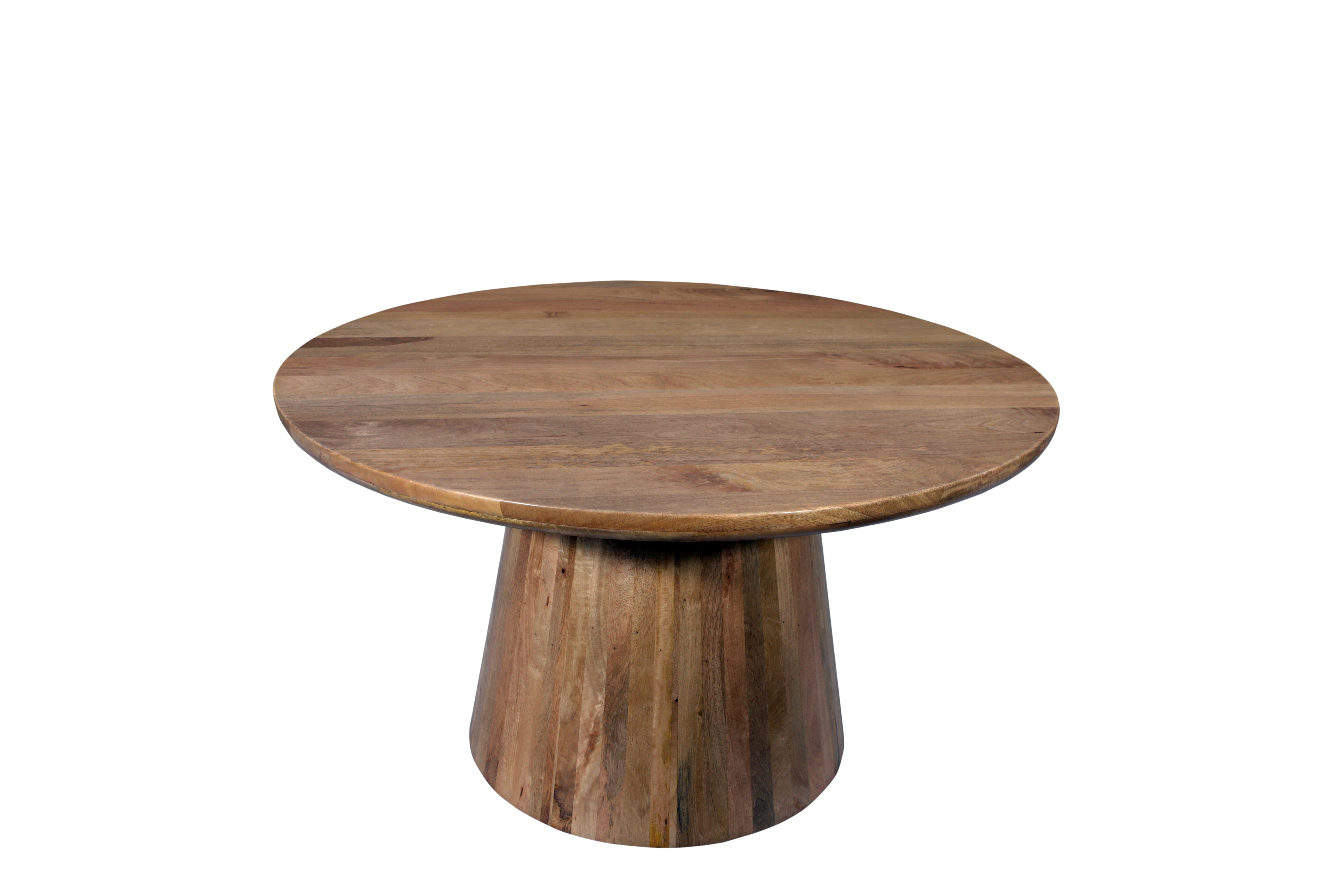 Five Piece Brown Round Solid Wood Dining Set with Four Chairs-Dining Sets-DECOROLALA