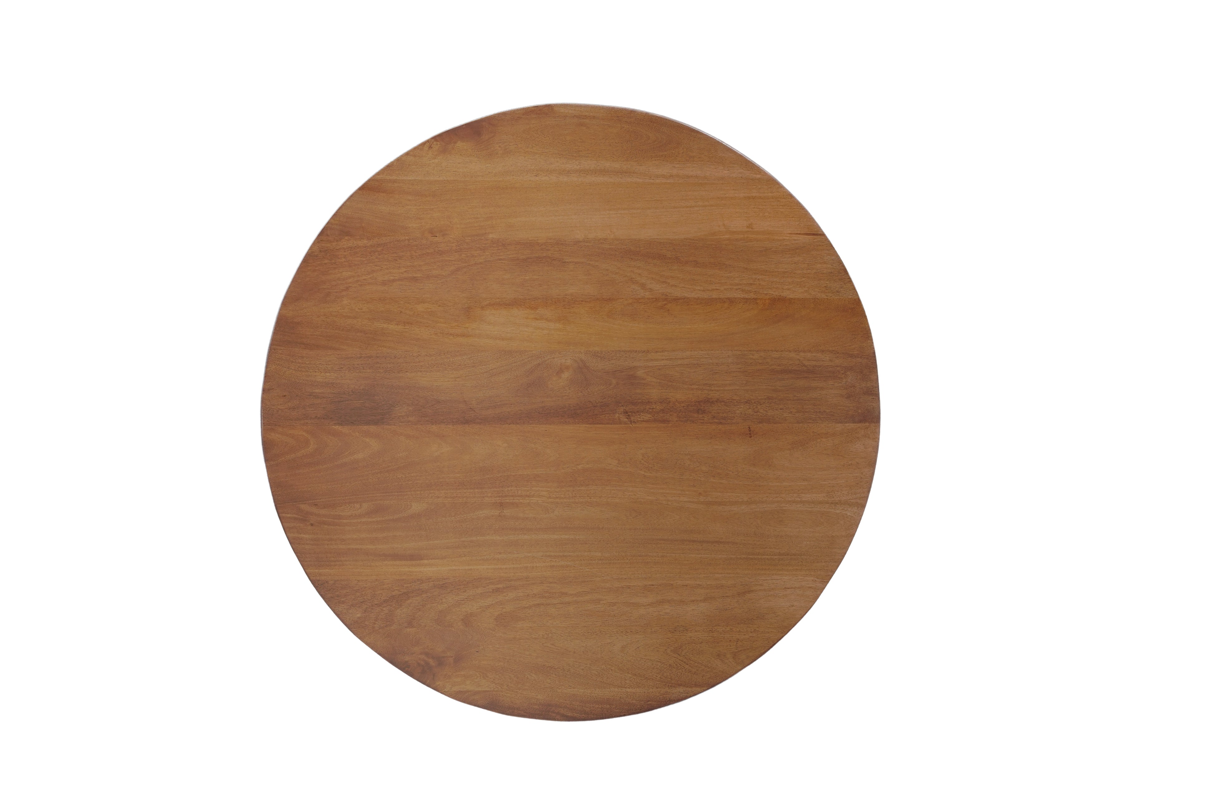 54" Brown Solid Wood Pedestal Base Round Top Dining Table-Dining Tables-DECOROLALA