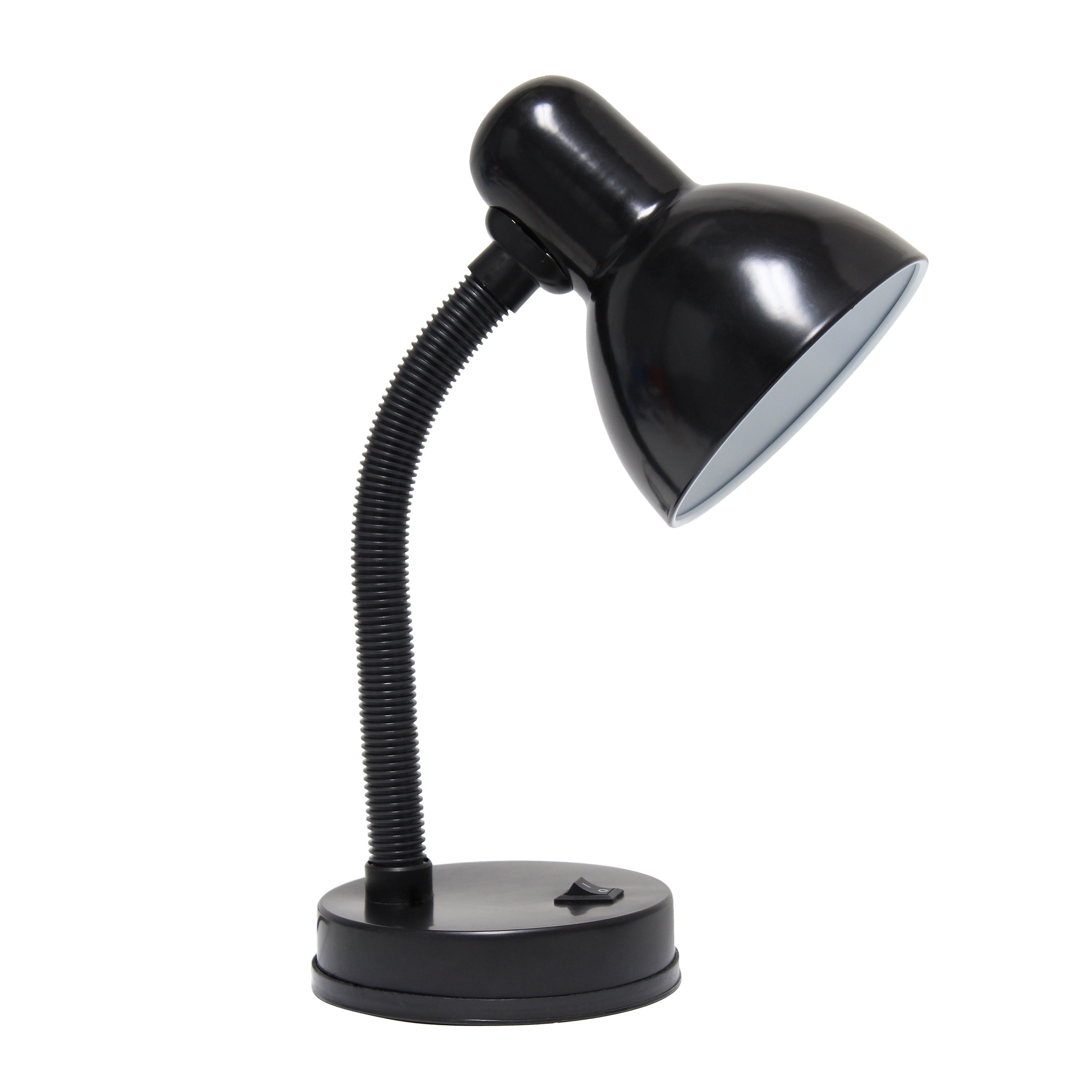 14" Black Metal Swing Arm Table Lamp-Table Lamps-DECOROLALA