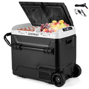 64QT Portable Compressor Fridge Freezer for Vehicles Camping Travel Truck RV Boat-Black-Coolers-DECOROLALA