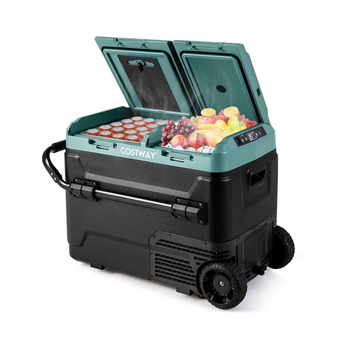 64QT Portable Compressor Fridge Freezer for Vehicles Camping Travel Truck RV Boat-Green-Coolers-DECOROLALA