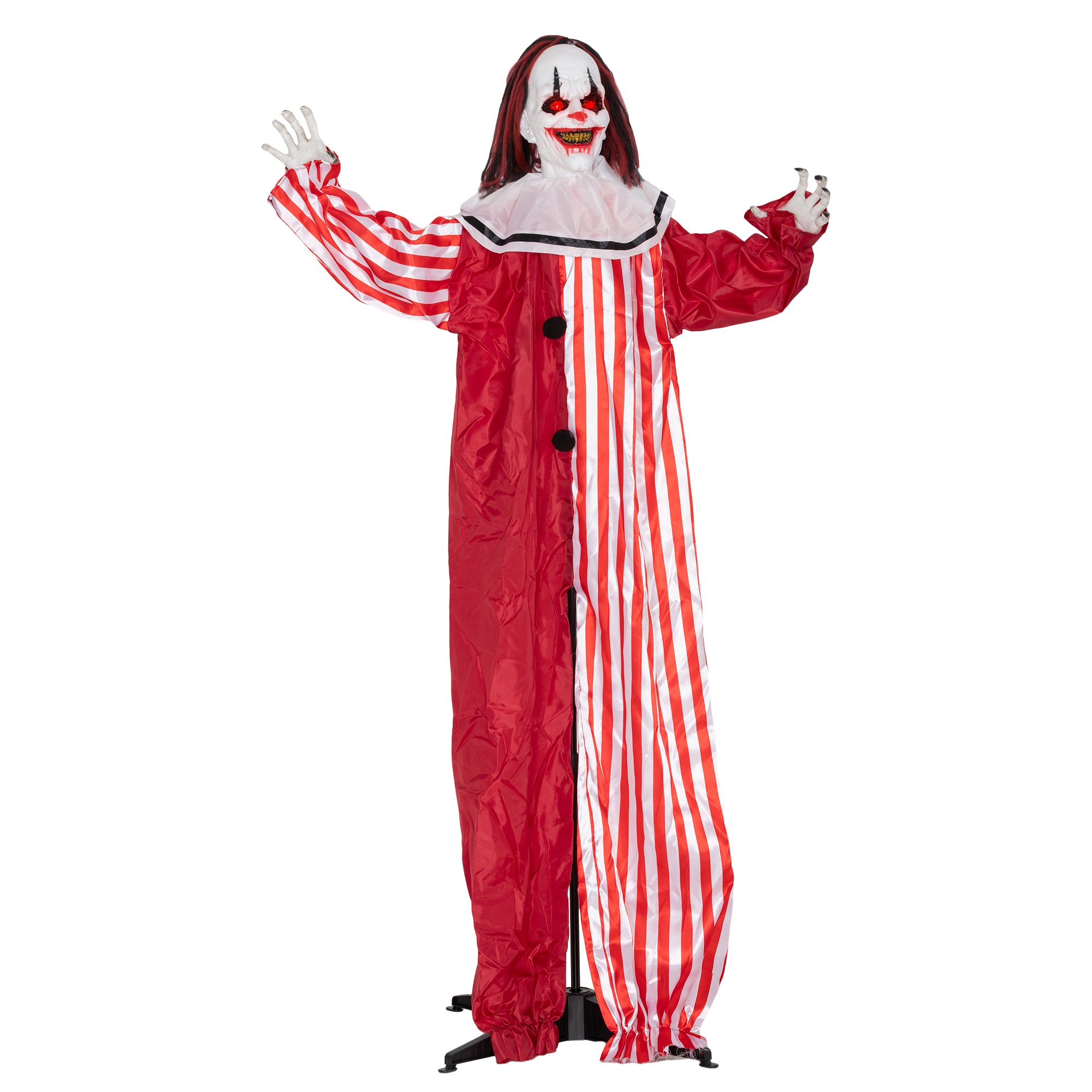 65" Animated Halloween Clown - Sound Activated & Light Up Eyes-Home Furnishings > Holiday & Seasonal > Halloween Decorations-DECOROLALA