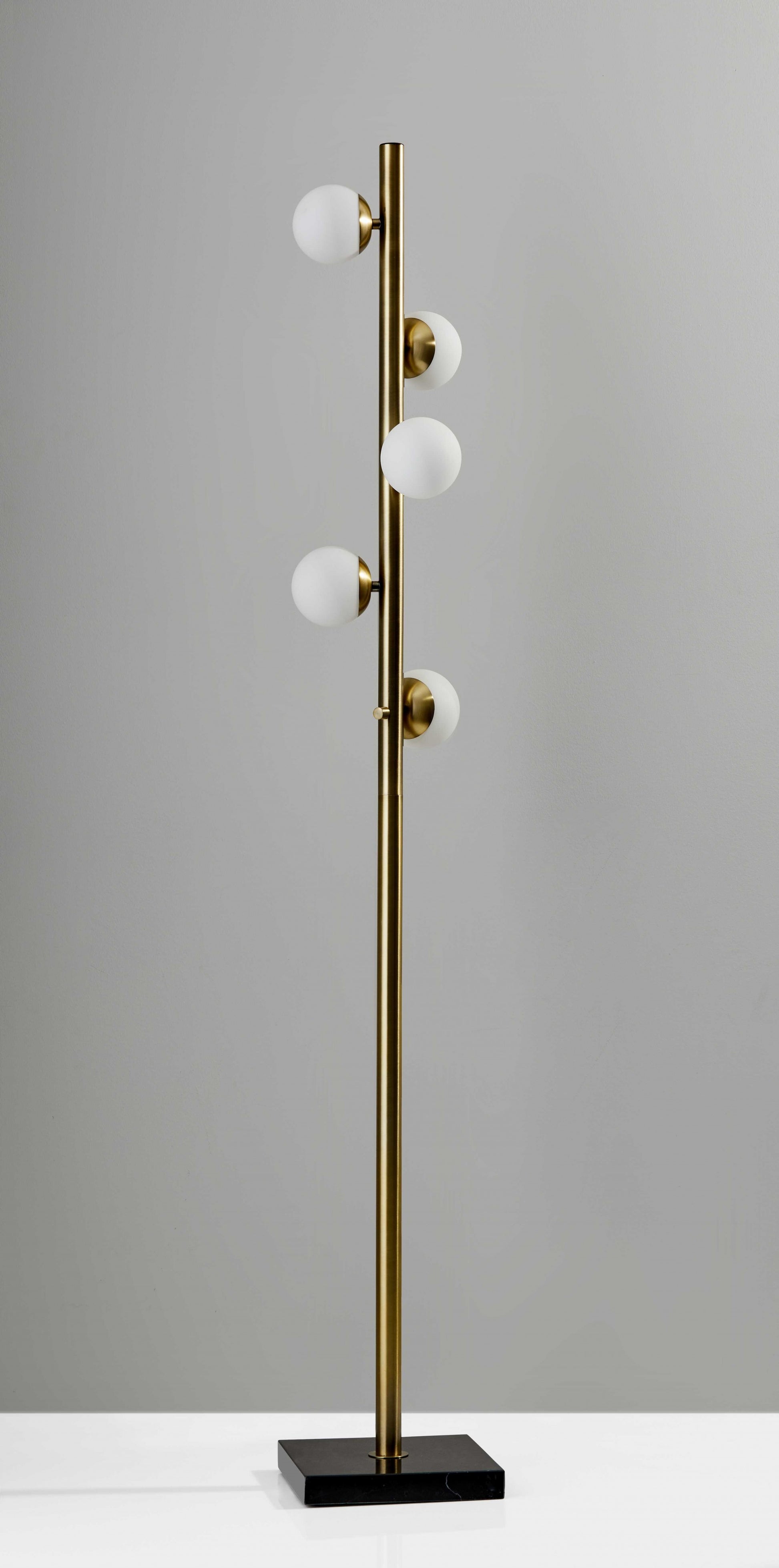 65" Brass LED With White Glass Shade-Floor Lamps-DECOROLALA