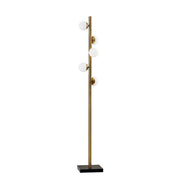 65" Brass LED With White Glass Shade-Floor Lamps-DECOROLALA