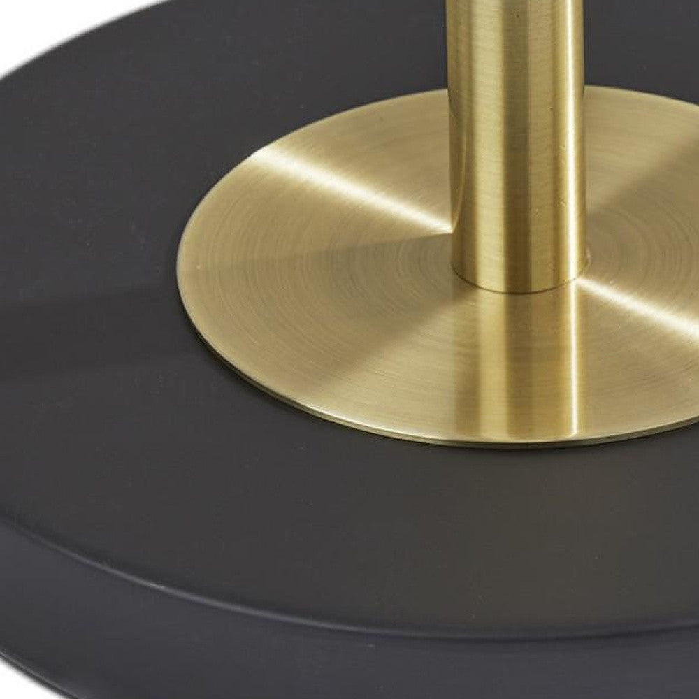 65" Brass Torchiere Floor Lamp With White Acrylic Globe Shade-Floor Lamps-DECOROLALA