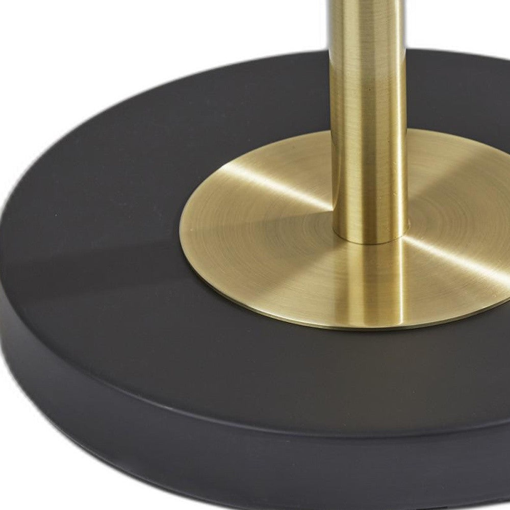 65" Brass Torchiere Floor Lamp With White Acrylic Globe Shade-Floor Lamps-DECOROLALA