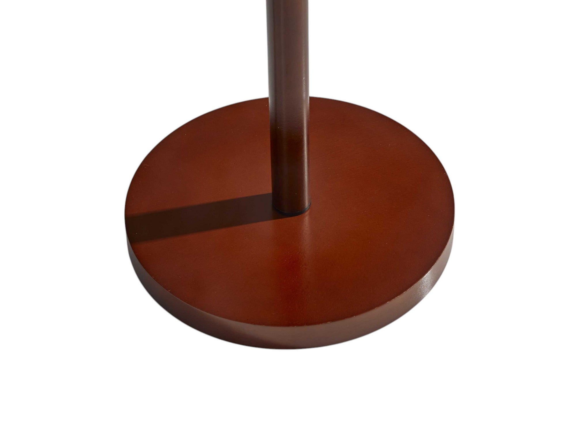 65" Brown Solid Wood Floor Lamp With Beige Linen Drum Shade-Floor Lamps-DECOROLALA