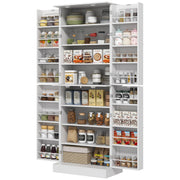 65" Kitchen Pantry Cabinet White 4 Door-DECOROLALA