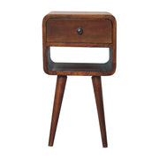 22" Brown Solid Wood One Drawer Nightstand-Nightstands & Bedside Tables-DECOROLALA