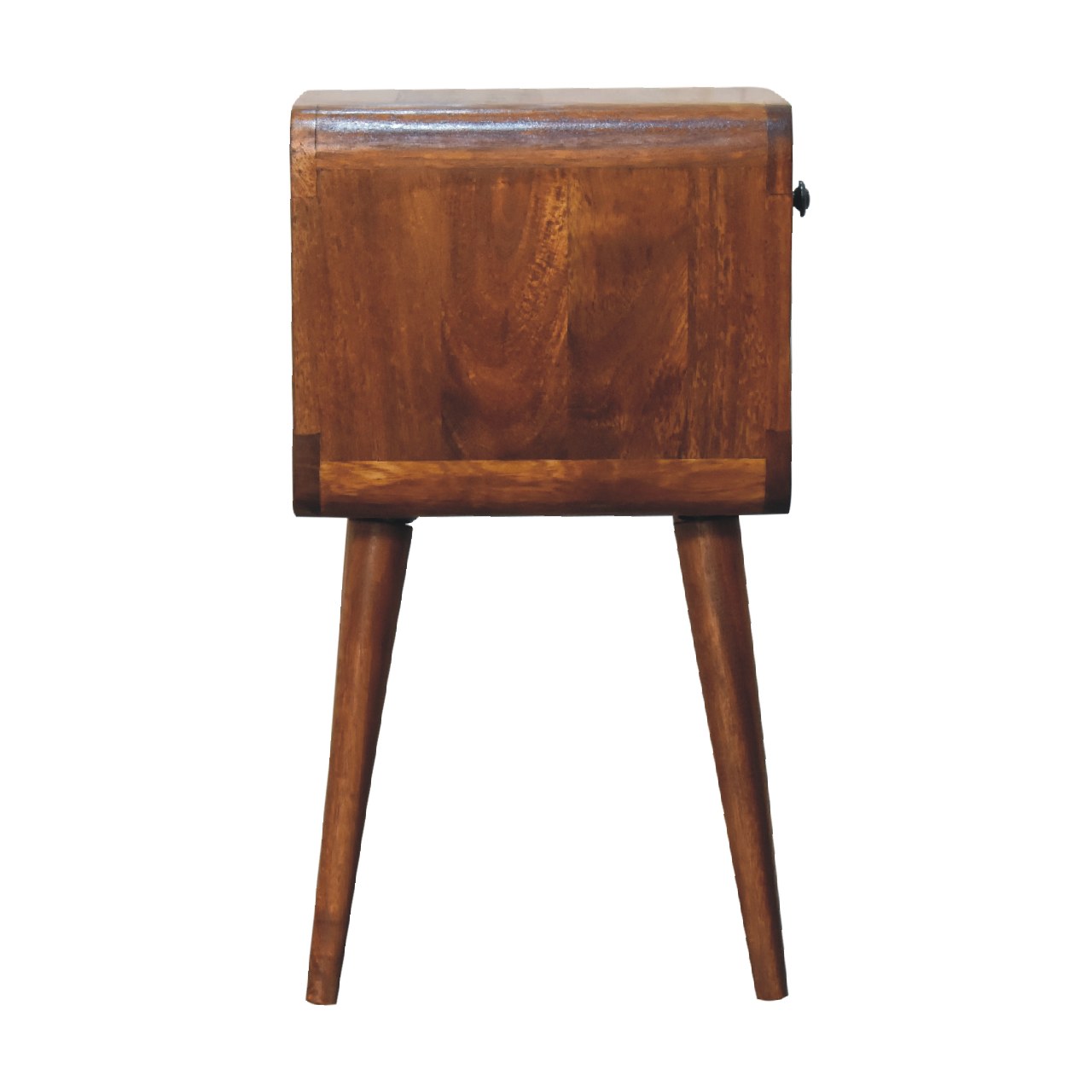 22" Brown Solid Wood One Drawer Nightstand-Nightstands & Bedside Tables-DECOROLALA