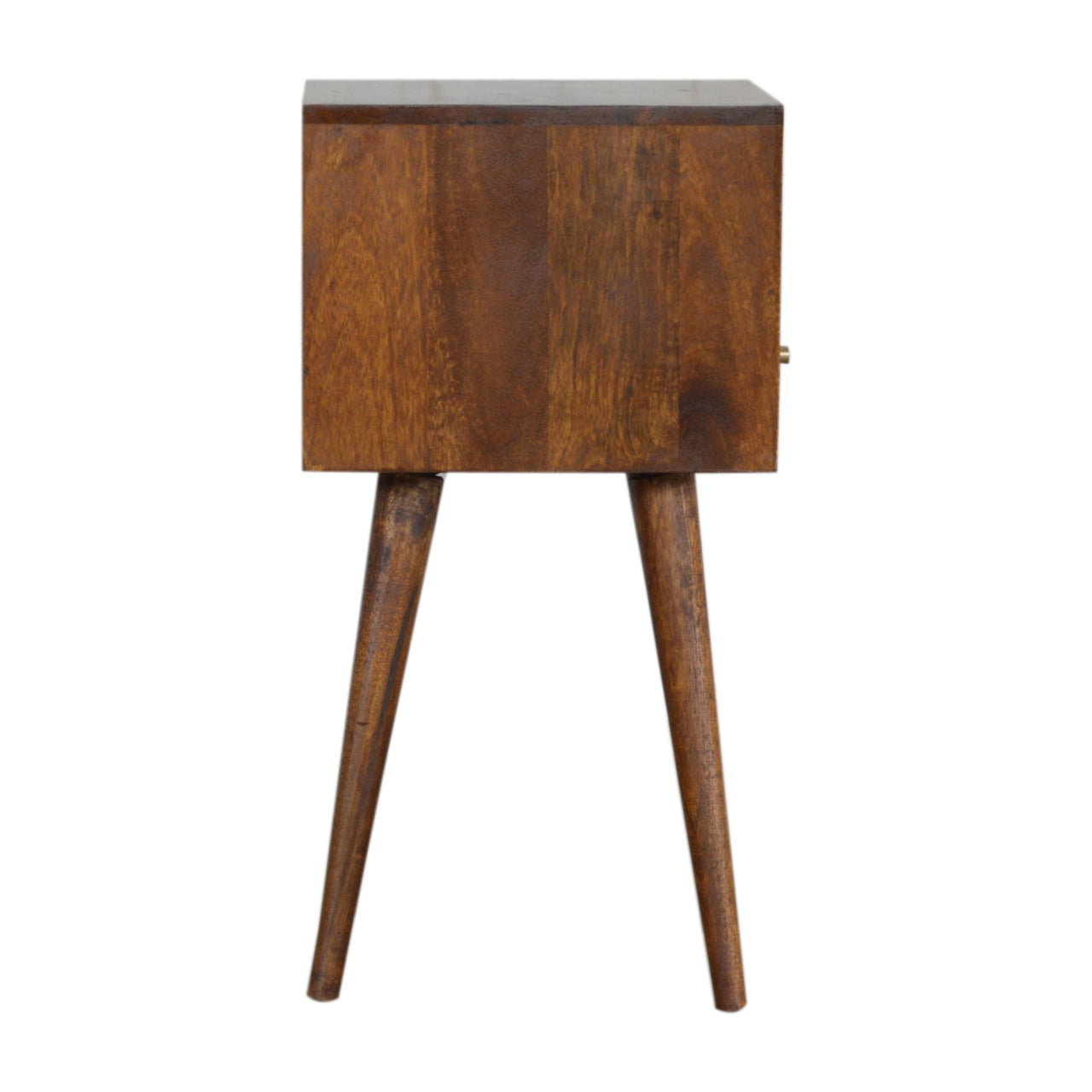 22" Brown Solid Wood Square One Drawer Nightstand-Nightstands & Bedside Tables-DECOROLALA