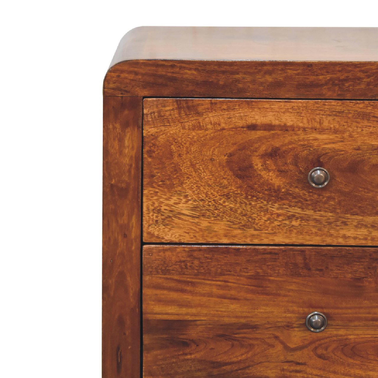 24" Brown Solid Wood Three Drawer Nightstand-Nightstands & Bedside Tables-DECOROLALA
