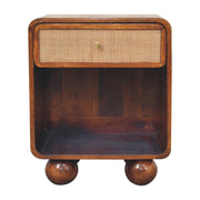 21" Brown Solid Wood Square One Drawer Nightstand-Nightstands & Bedside Tables-DECOROLALA