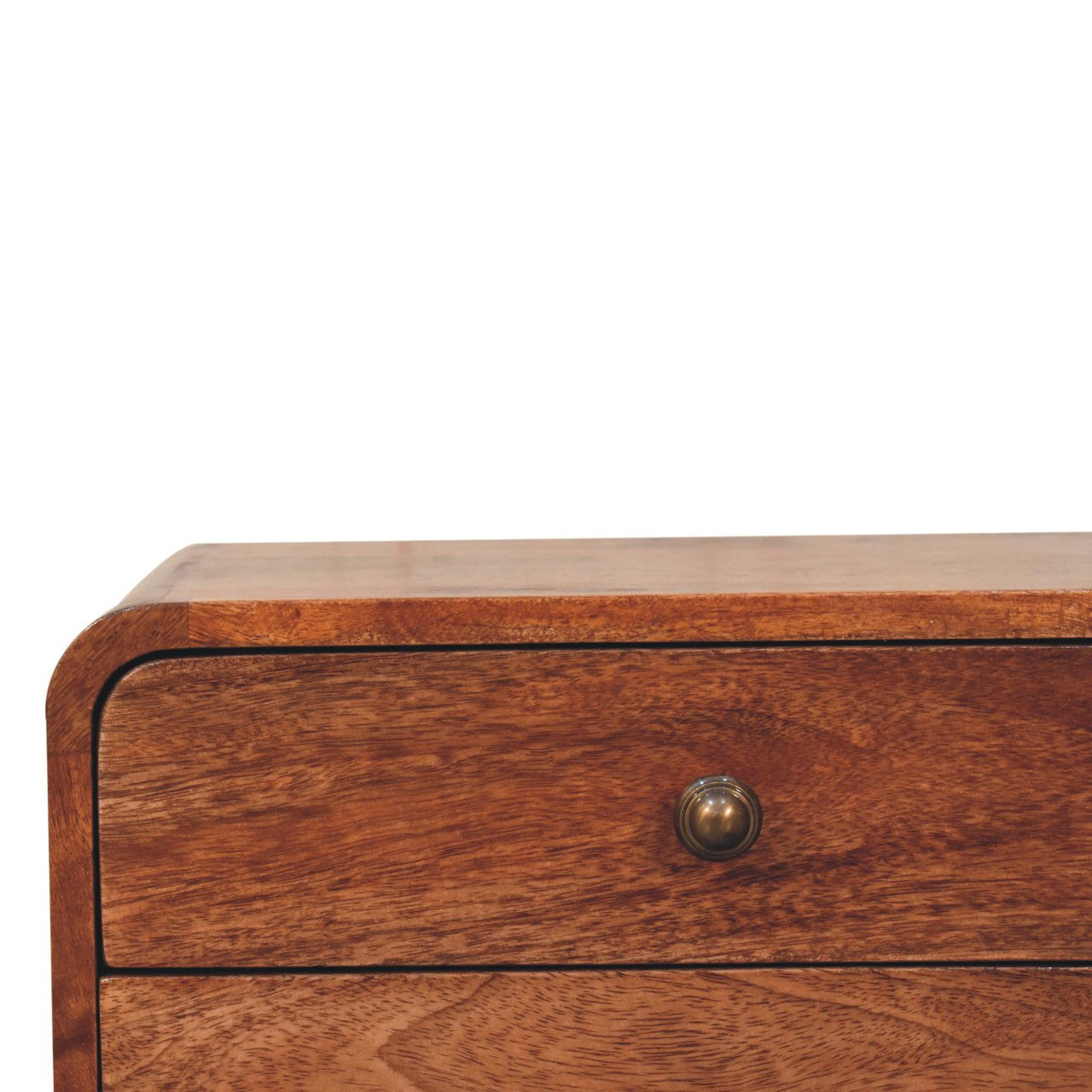 18" Brown Solid Wood Two Drawer Floating Nightstand-Nightstands & Bedside Tables-DECOROLALA