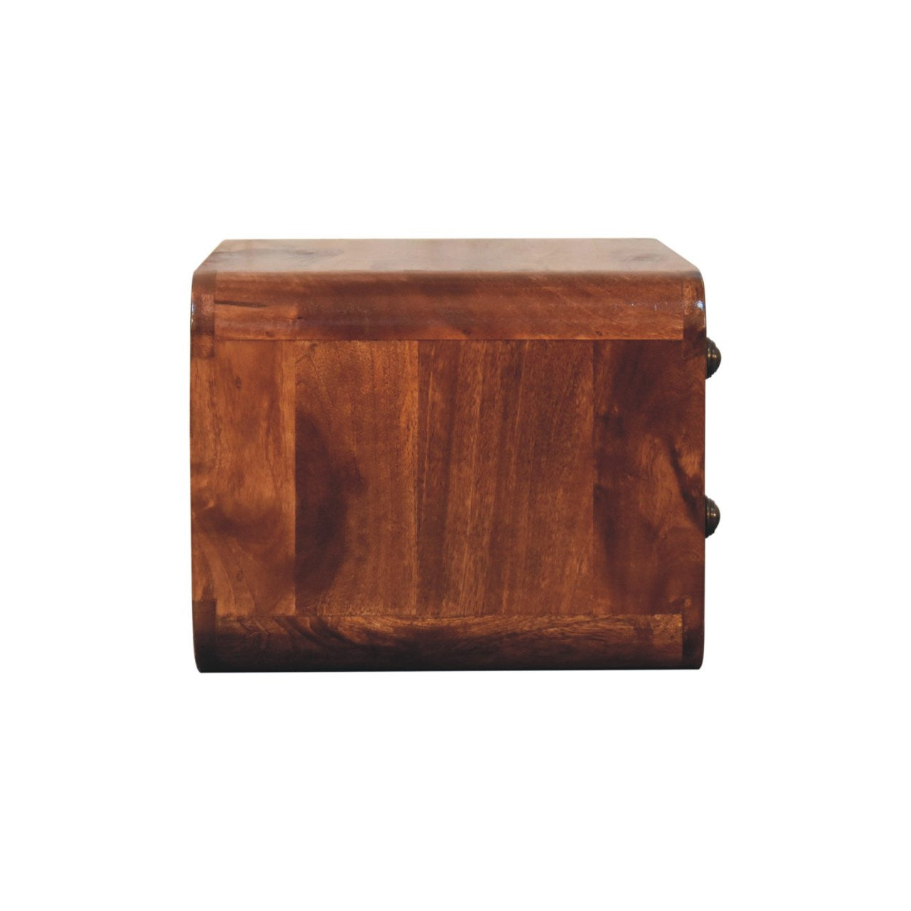 18" Brown Solid Wood Two Drawer Floating Nightstand-Nightstands & Bedside Tables-DECOROLALA