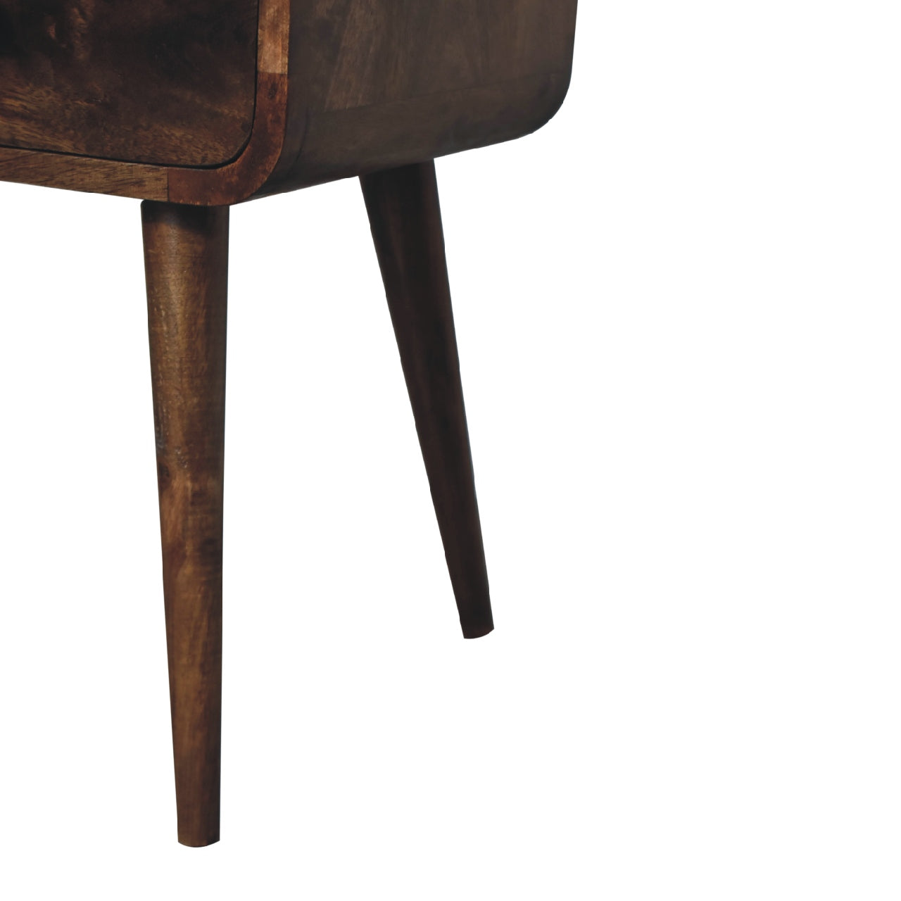 22" Brown Solid Wood Square Two Drawer Nightstand-Nightstands & Bedside Tables-DECOROLALA