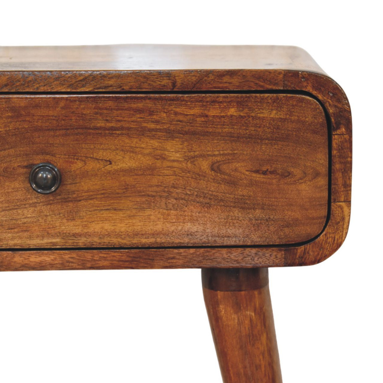 22" Chestnut Solid Wood One Drawer Nightstand-Nightstands & Bedside Tables-DECOROLALA