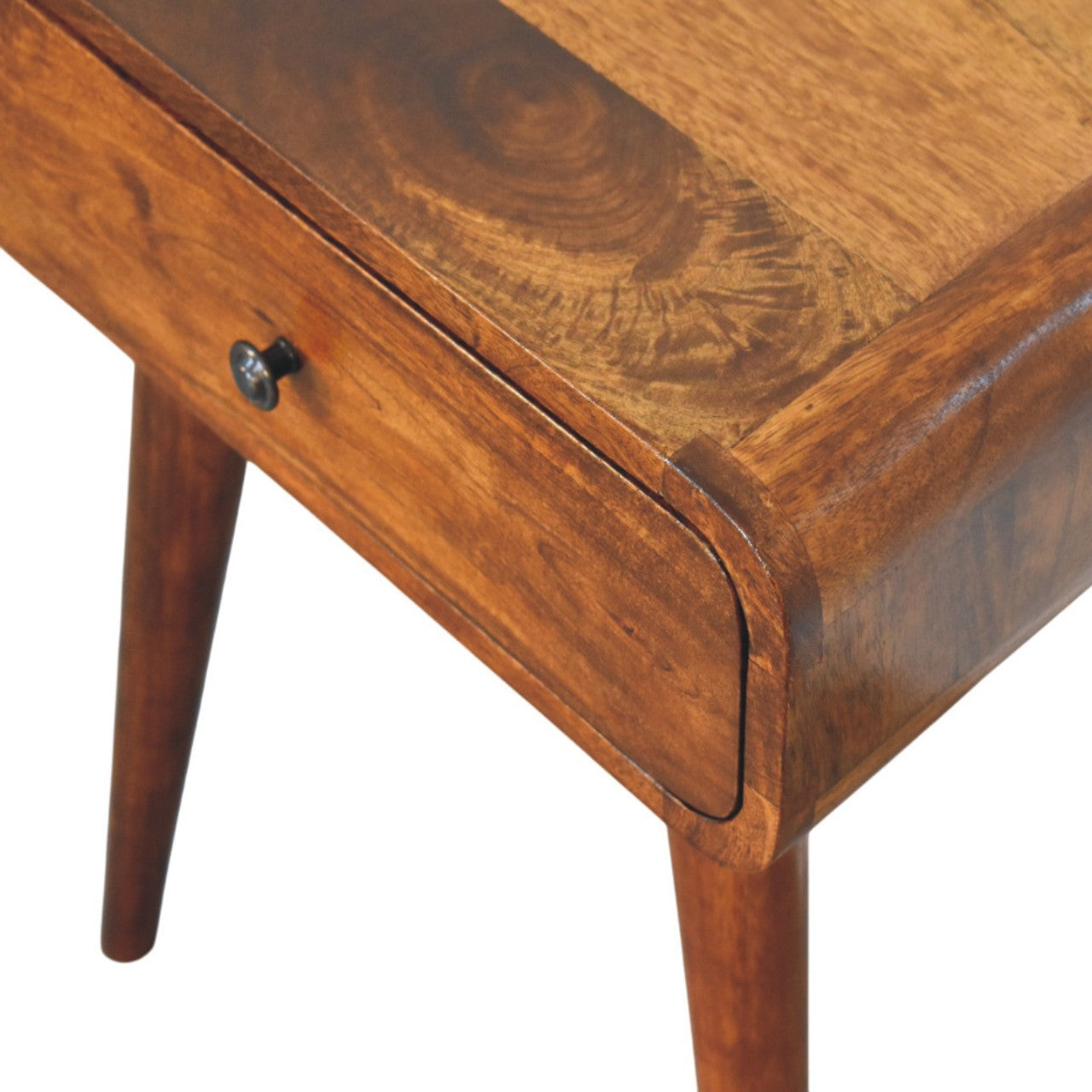 22" Chestnut Solid Wood One Drawer Nightstand-Nightstands & Bedside Tables-DECOROLALA
