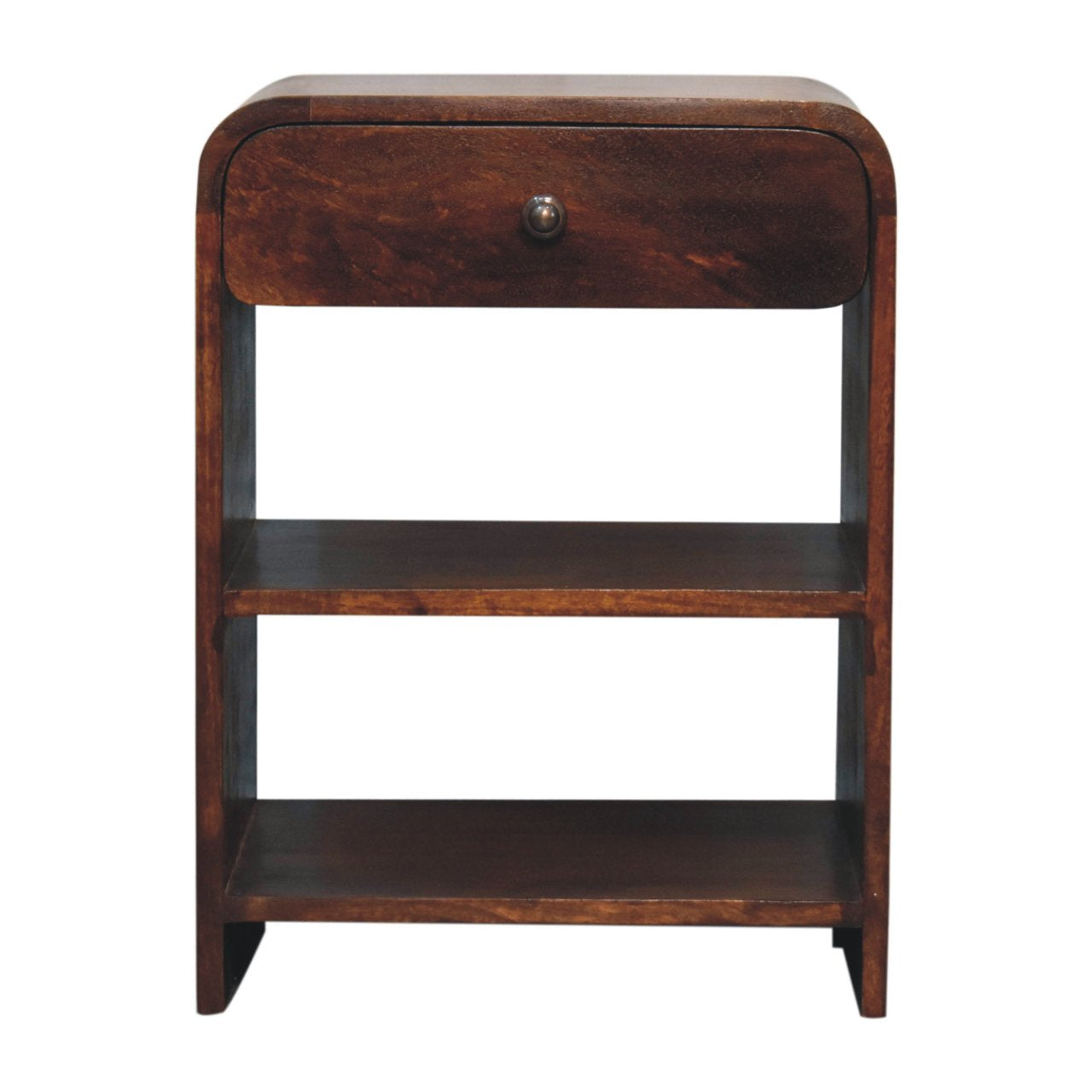 24" Brown Solid Wood One Drawer Nightstand-0