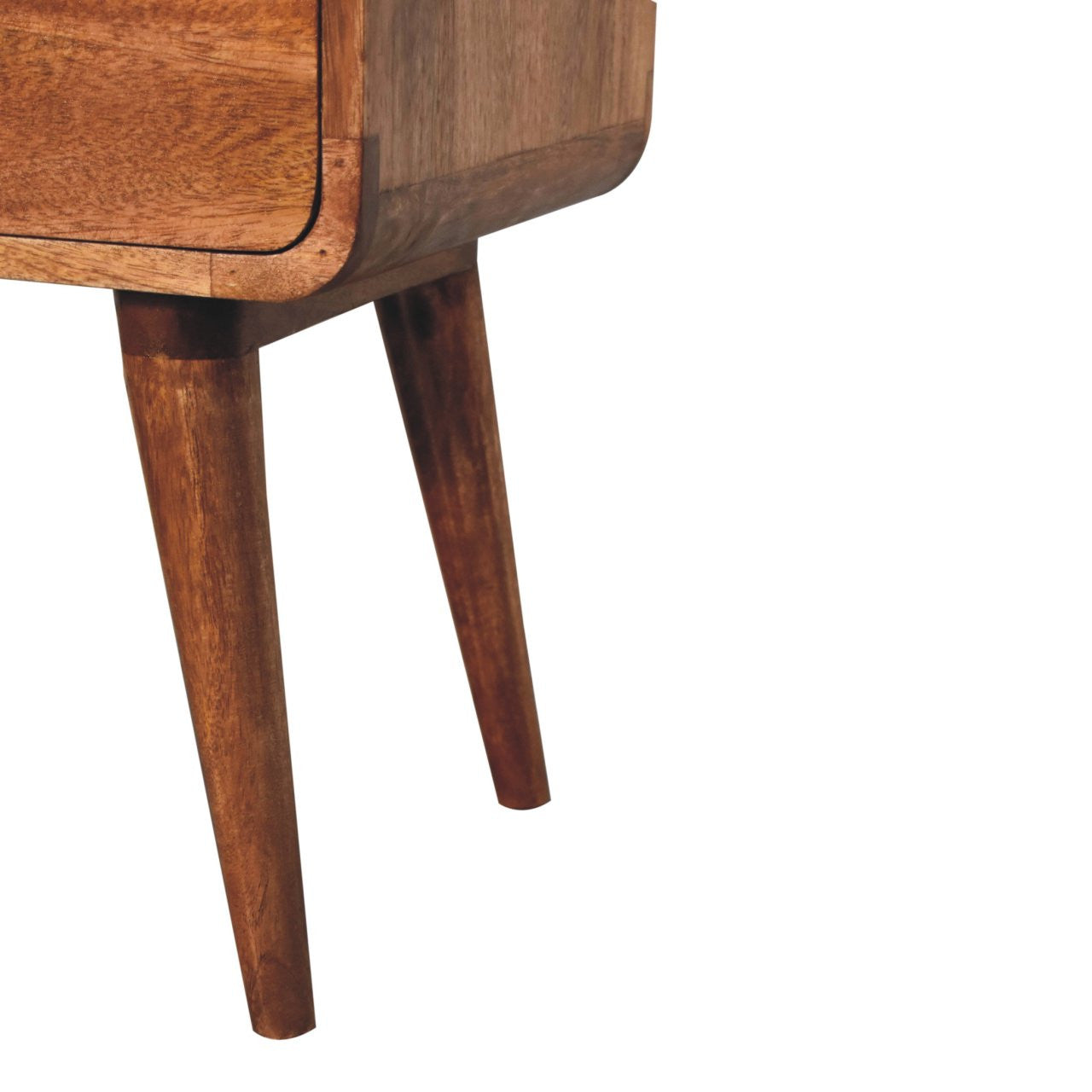22" Brown Solid Wood Two Drawer Nightstand-Nightstands & Bedside Tables-DECOROLALA