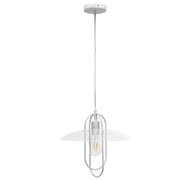 White Simple Iron Ceiling Light With Clear Shades-Pendants-Hanging Lights-DECOROLALA