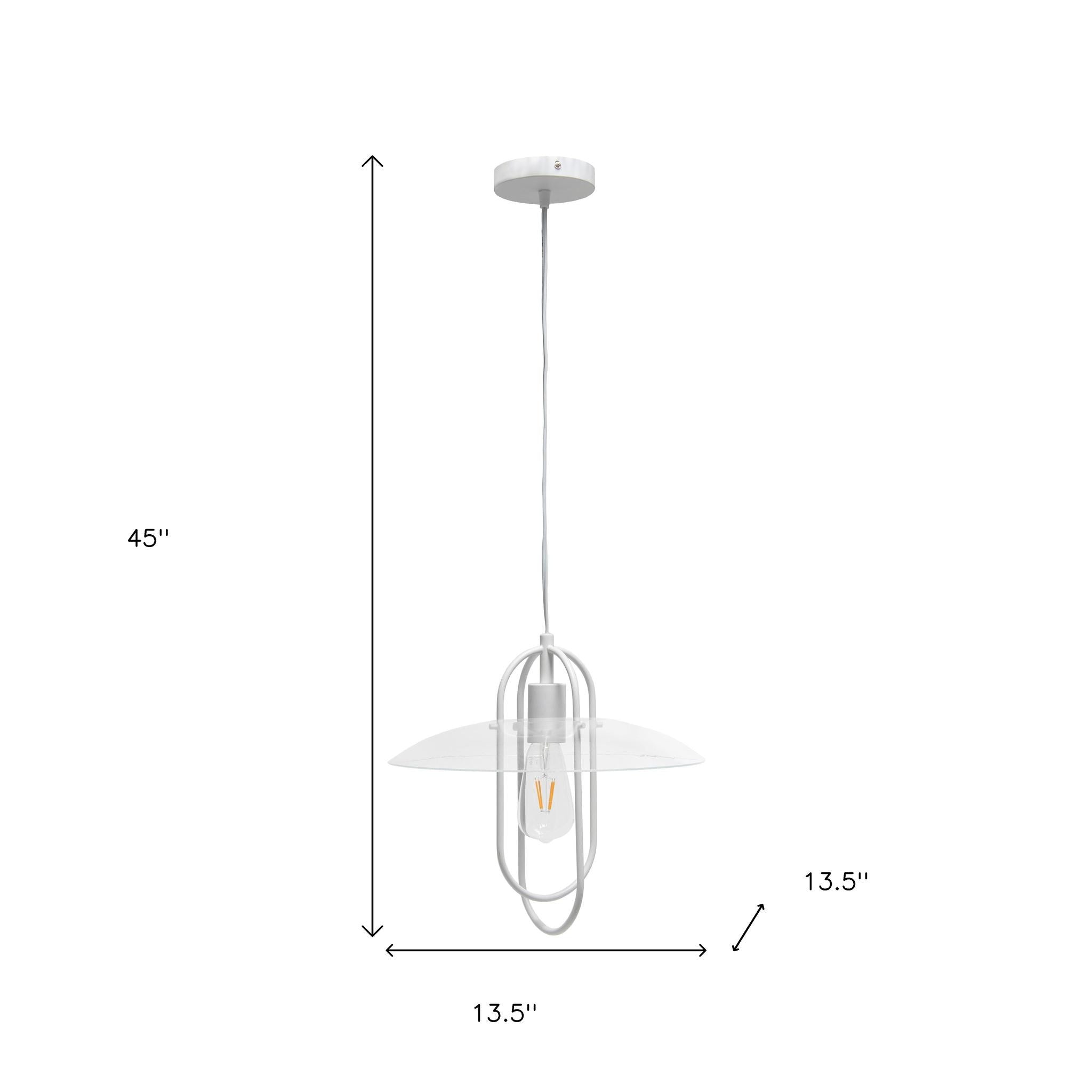 White Simple Iron Ceiling Light With Clear Shades-Pendants-Hanging Lights-DECOROLALA