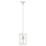 White Cylinder Iron Ceiling Light With Clear Shades-Pendants-Hanging Lights-DECOROLALA