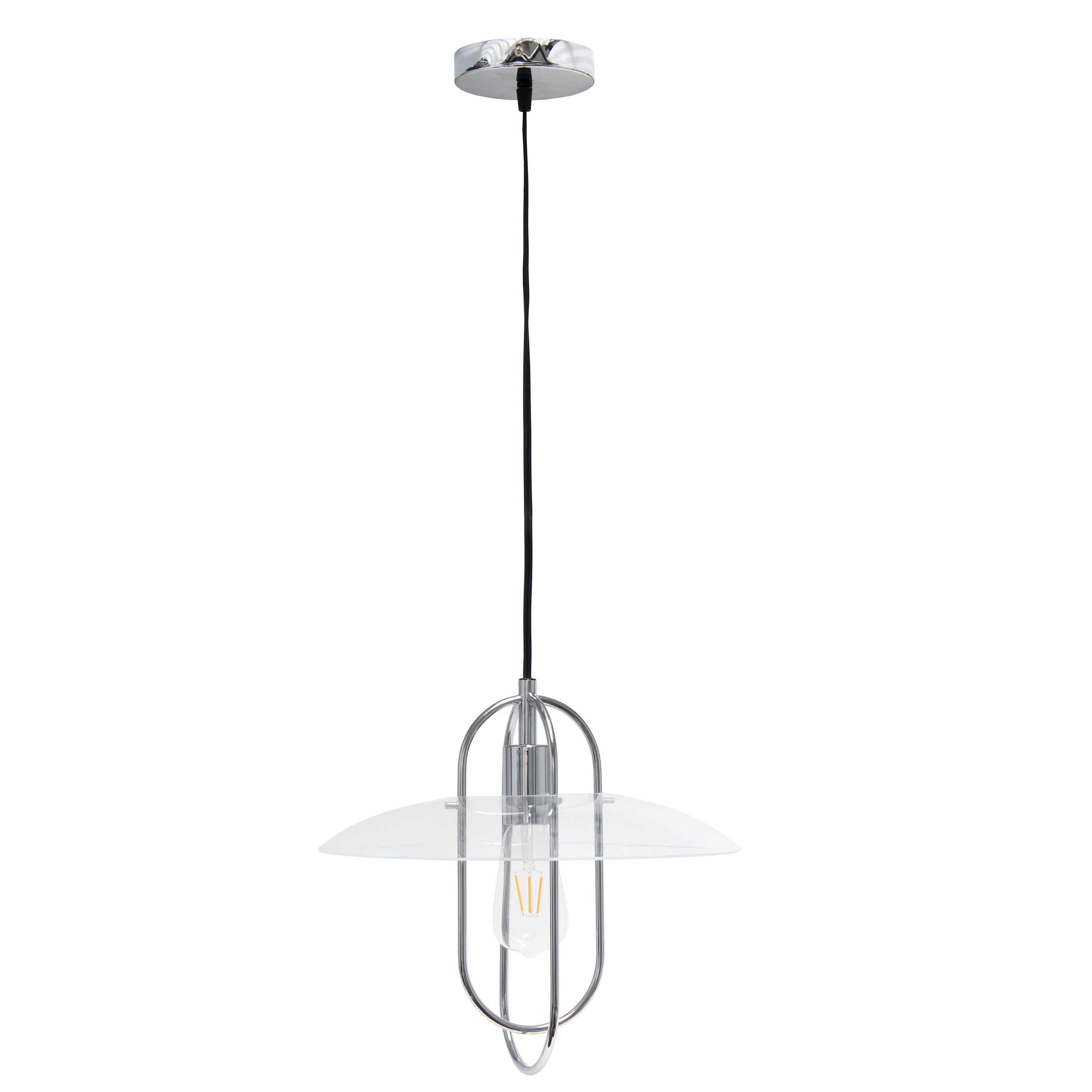 Silver Simple Iron Ceiling Light With Clear Shades-Pendants-Hanging Lights-DECOROLALA