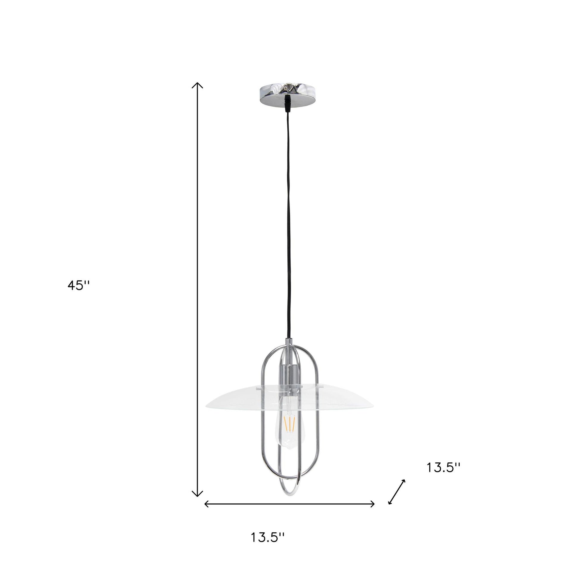 Silver Simple Iron Ceiling Light With Clear Shades-Pendants-Hanging Lights-DECOROLALA