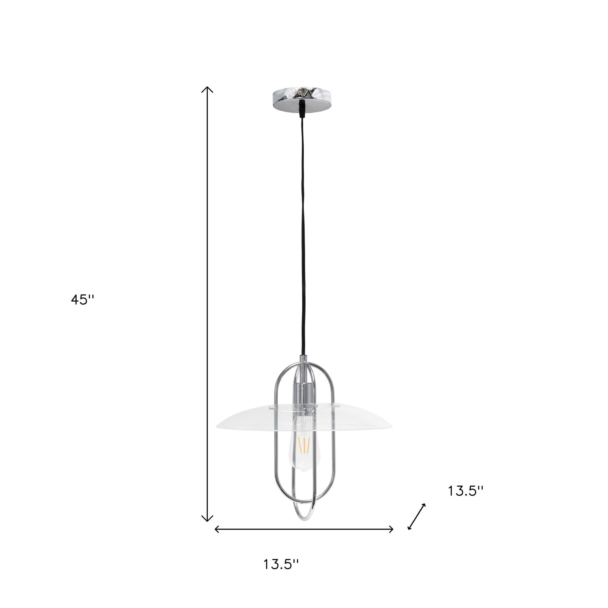 Silver Simple Iron Ceiling Light With Clear Shades-Pendants-Hanging Lights-DECOROLALA