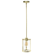 Gold Cylinder Iron Ceiling Light With Clear Shades-Pendants-Hanging Lights-DECOROLALA